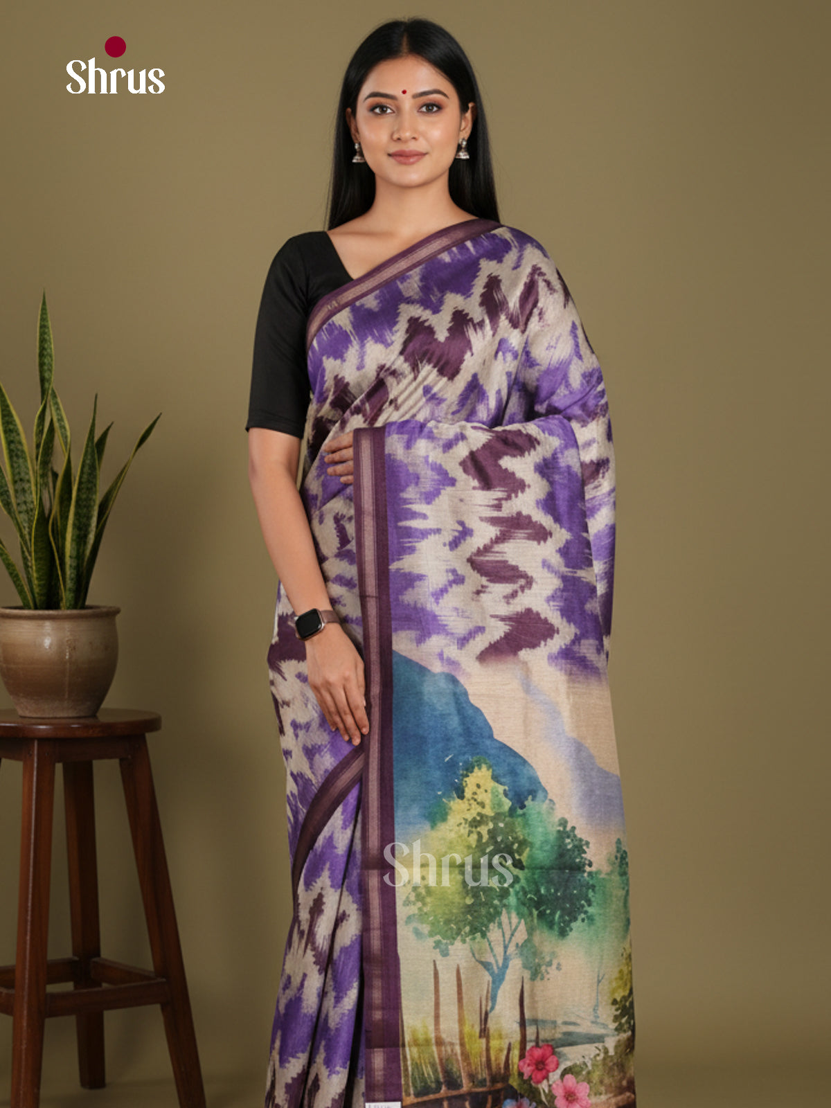 DJS17247 - Semi Chanderi Saree