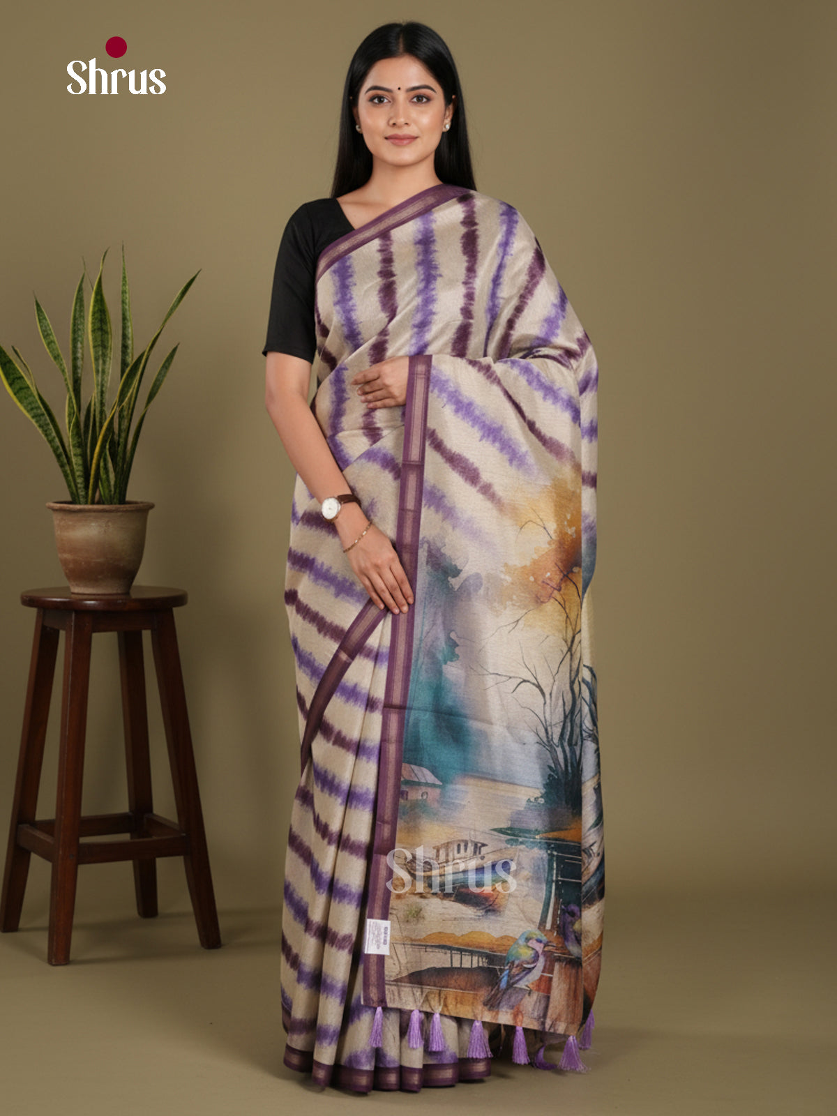 DJS17249 - Semi Chanderi Saree