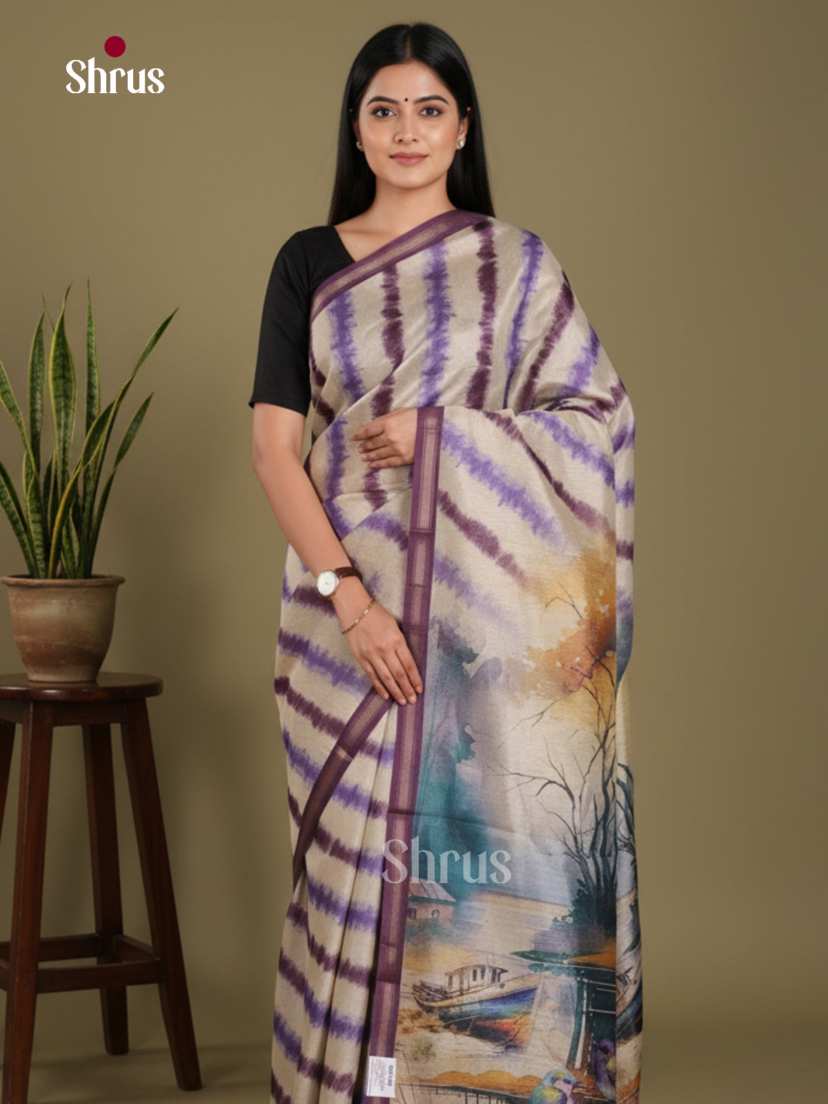 DJS17249 - Semi Chanderi Saree
