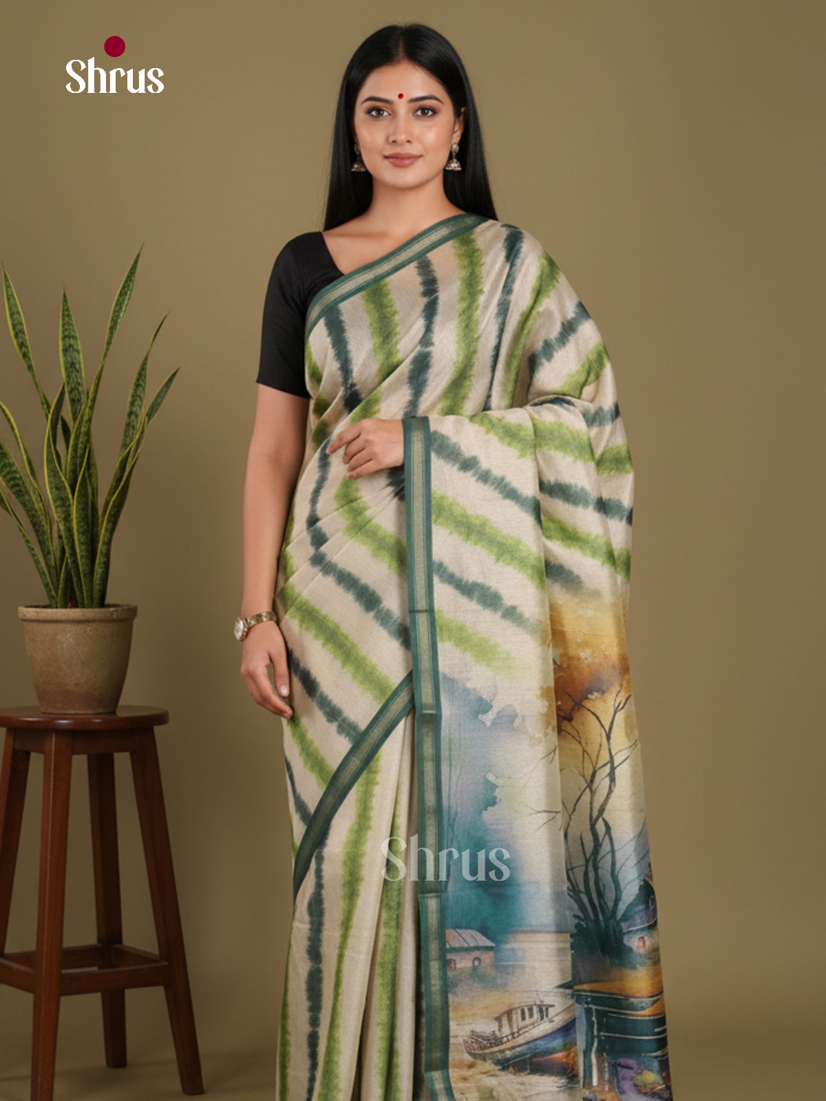 DJS17250 - Semi Chanderi Saree