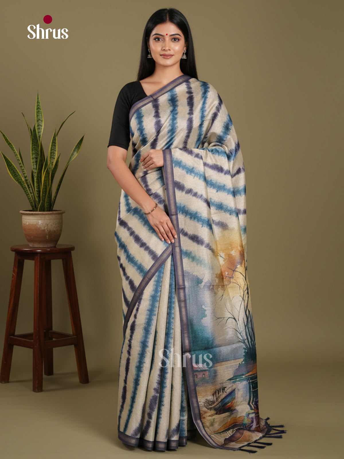 DJS17251 - Semi Chanderi Saree