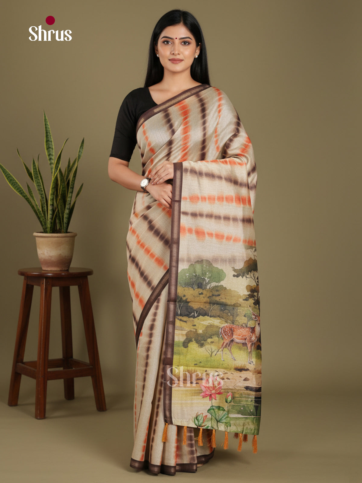 DJS17252 - Semi Chanderi Saree