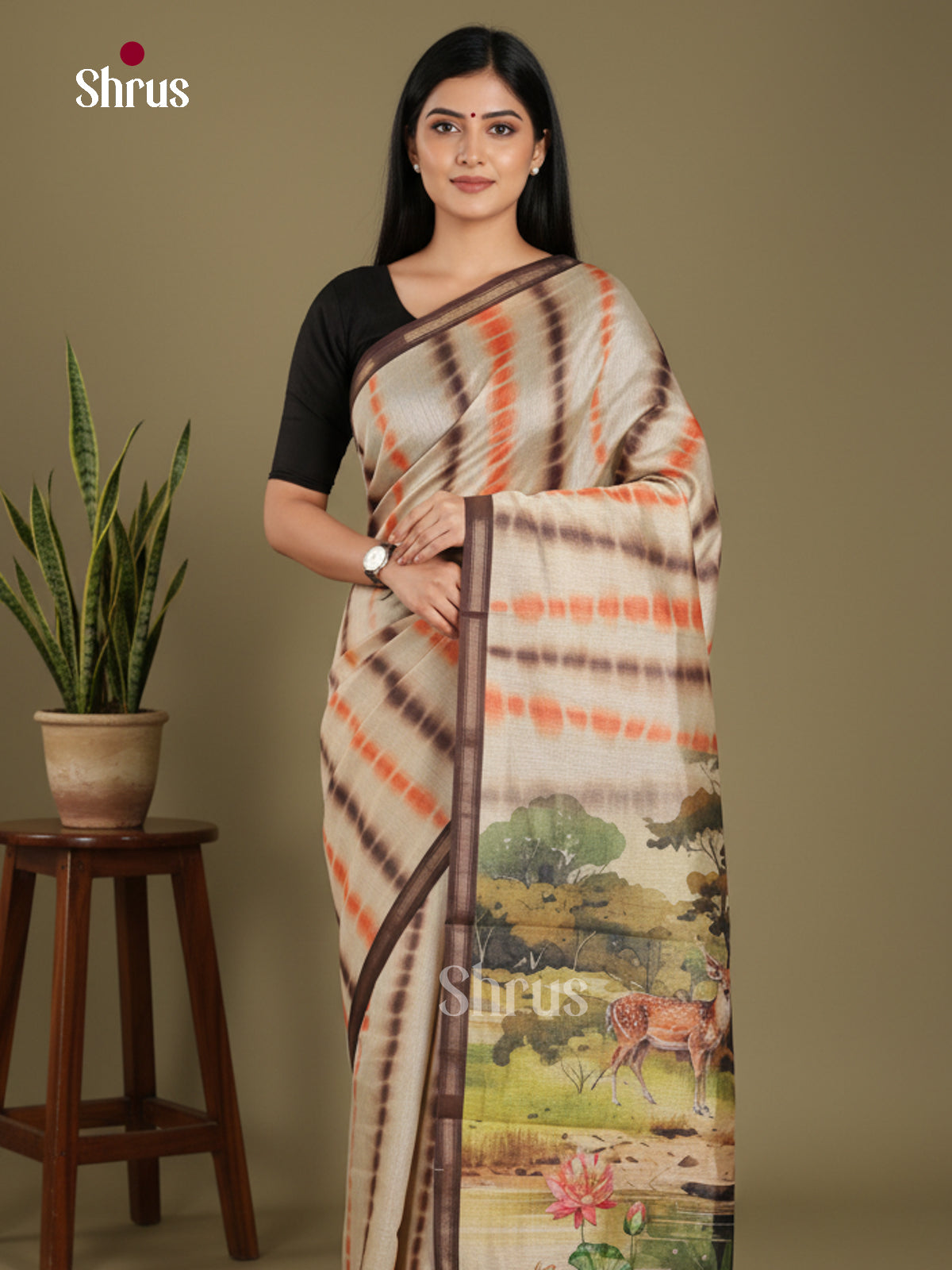 DJS17252 - Semi Chanderi Saree