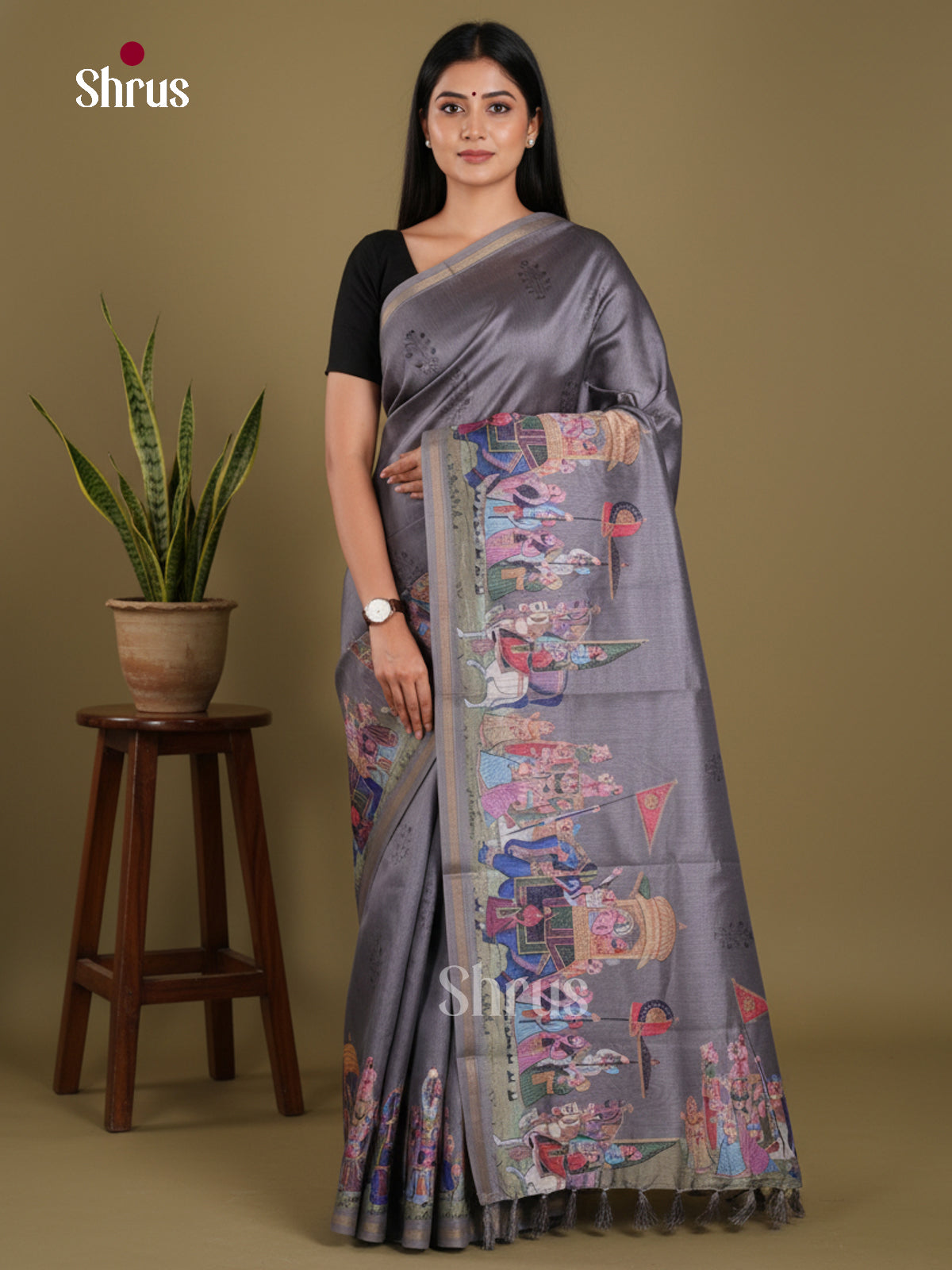 DJS17263 - Semi Chanderi Saree
