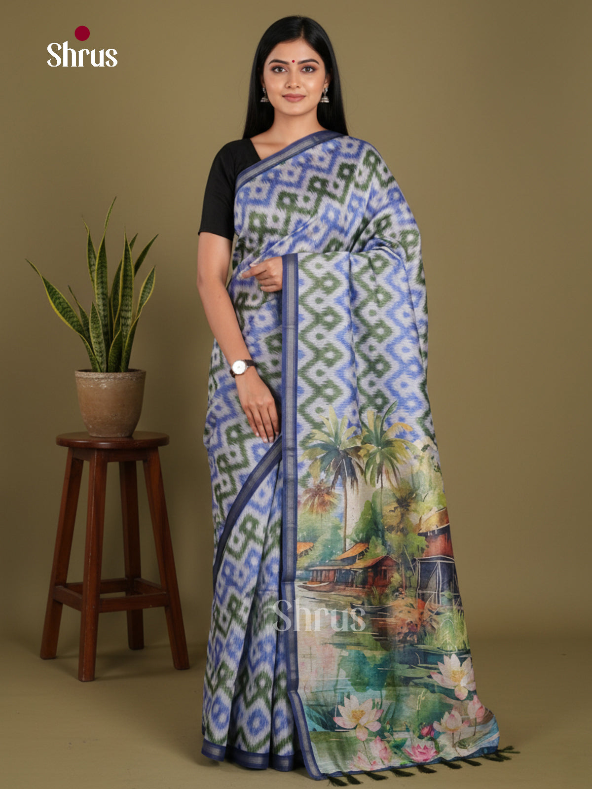 DJS17277 - Semi Chanderi Saree
