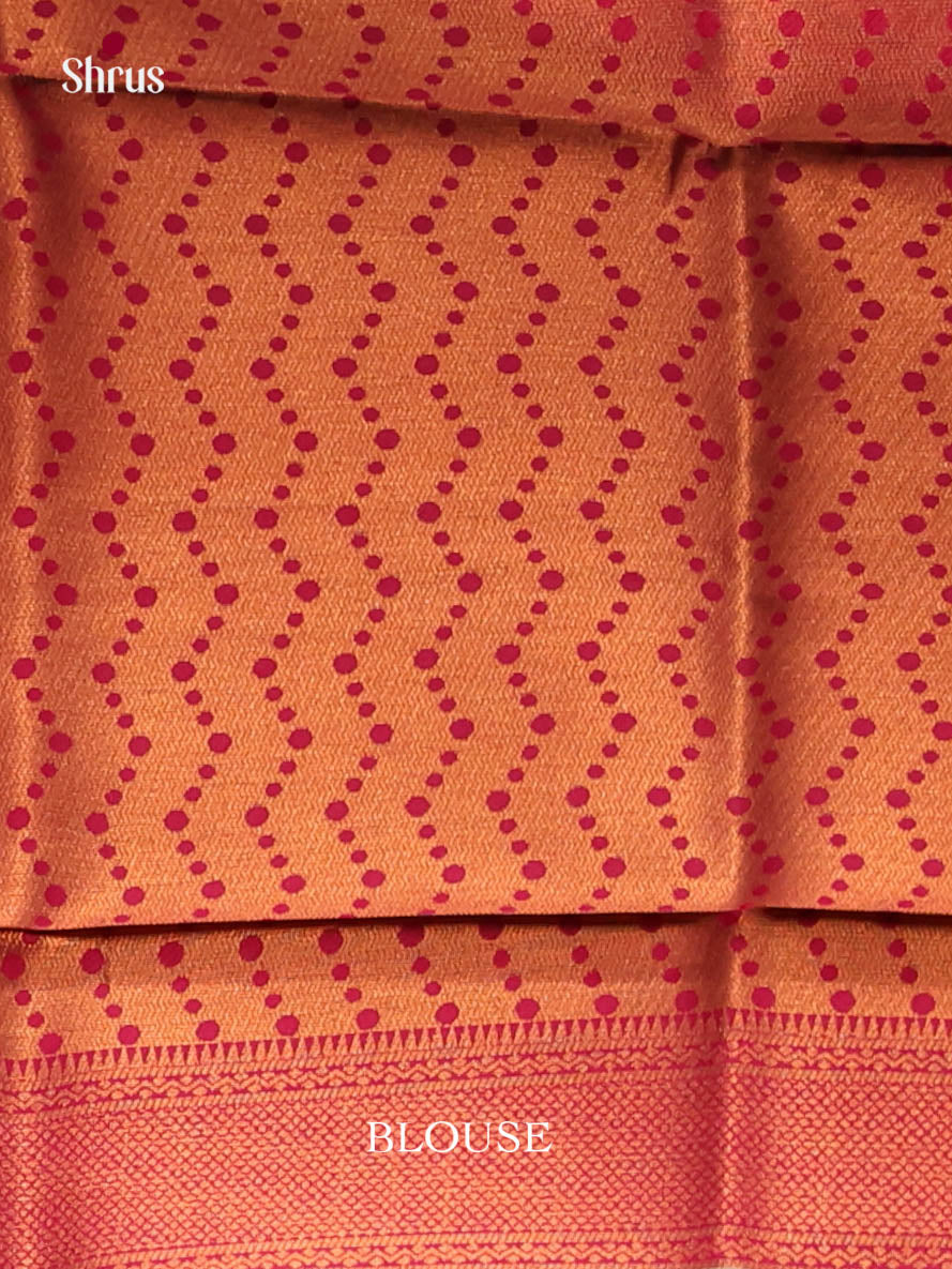 Gold & Maroon - Semi Softsilk Saree