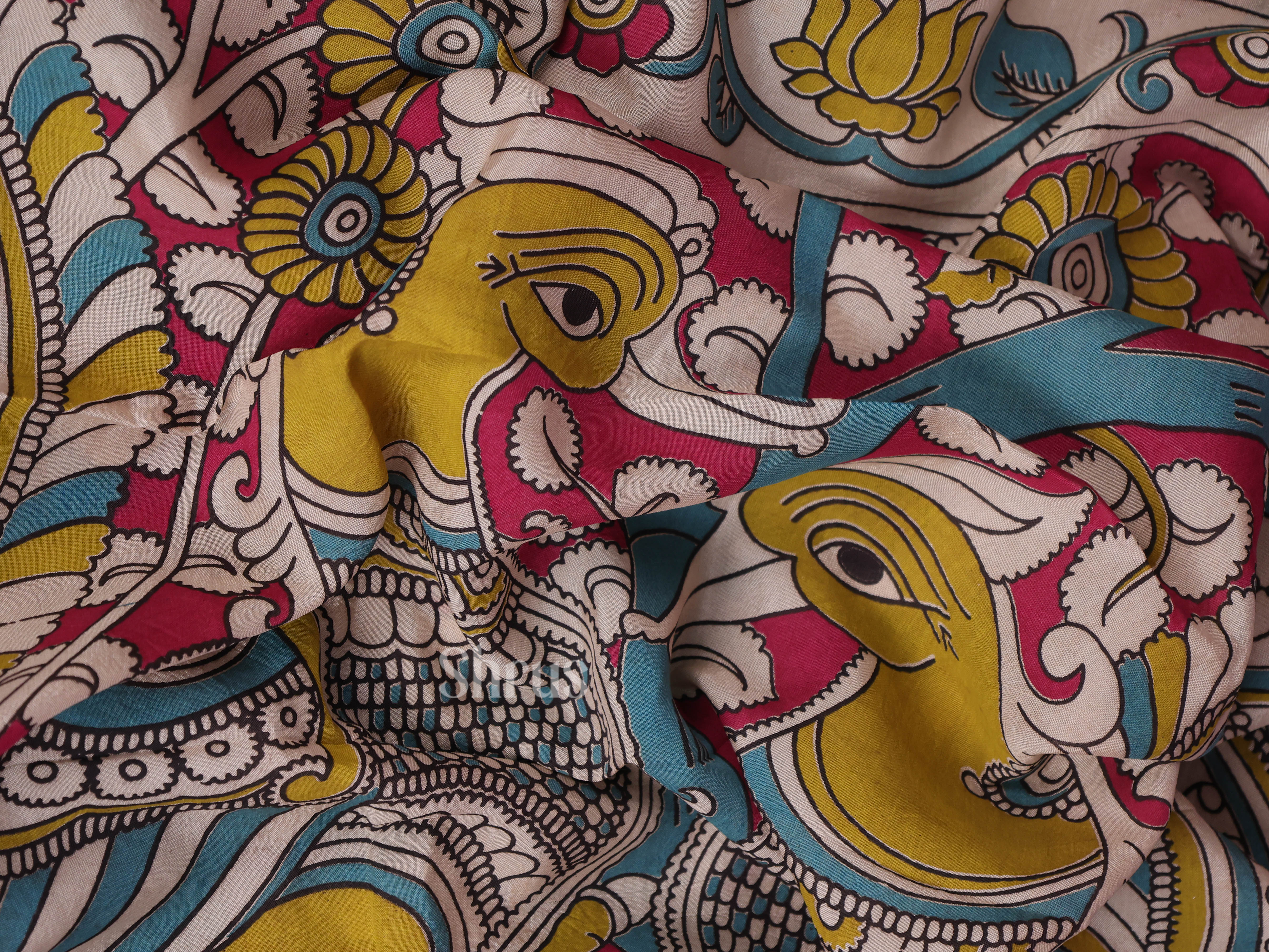 Yellow & Pink - Mangalagiri silkcotton Saree