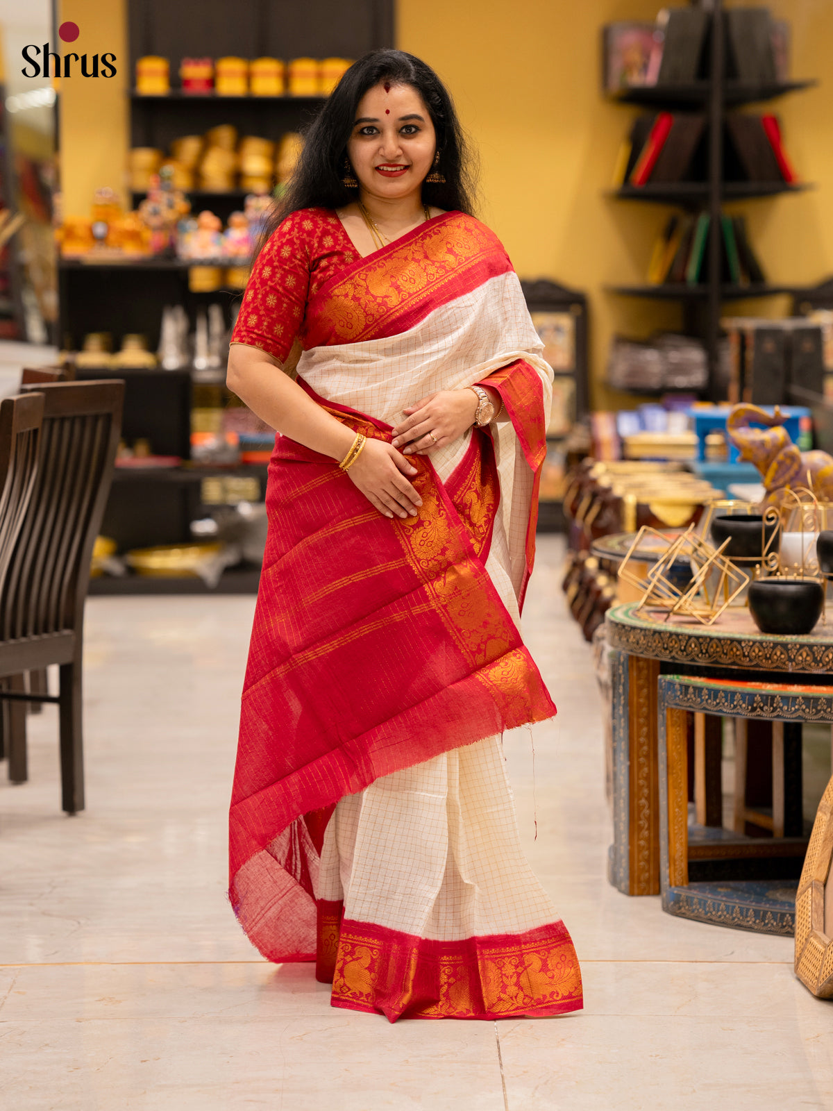 DJS18076 - Sungudi Cotton Saree - Shop on Shrus.com