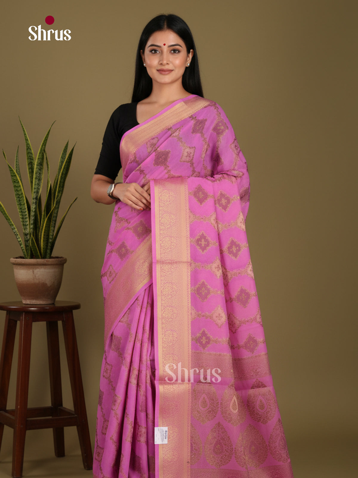Majenta - Semi Georgette Saree
