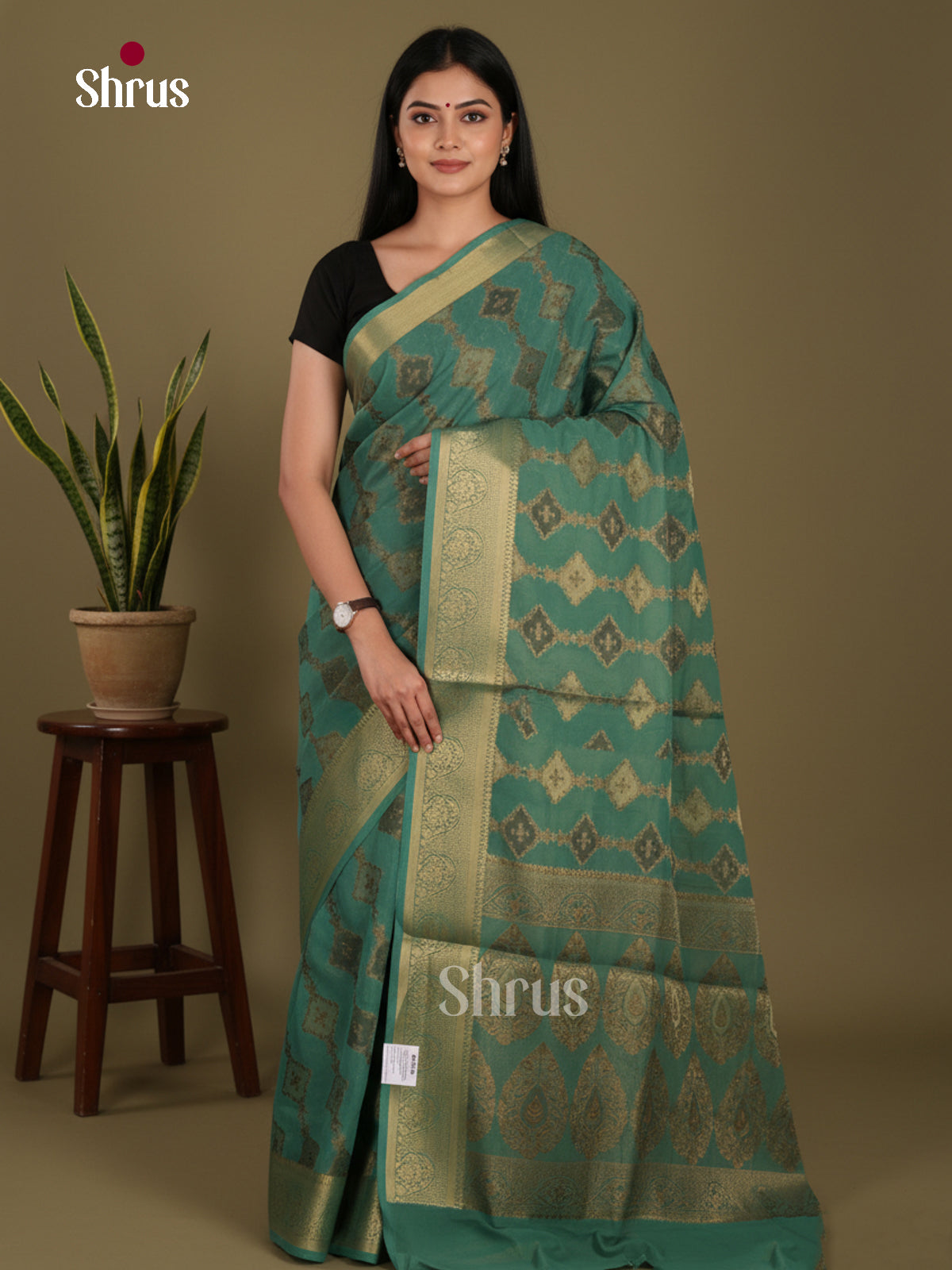 Green - Semi Georgette Saree