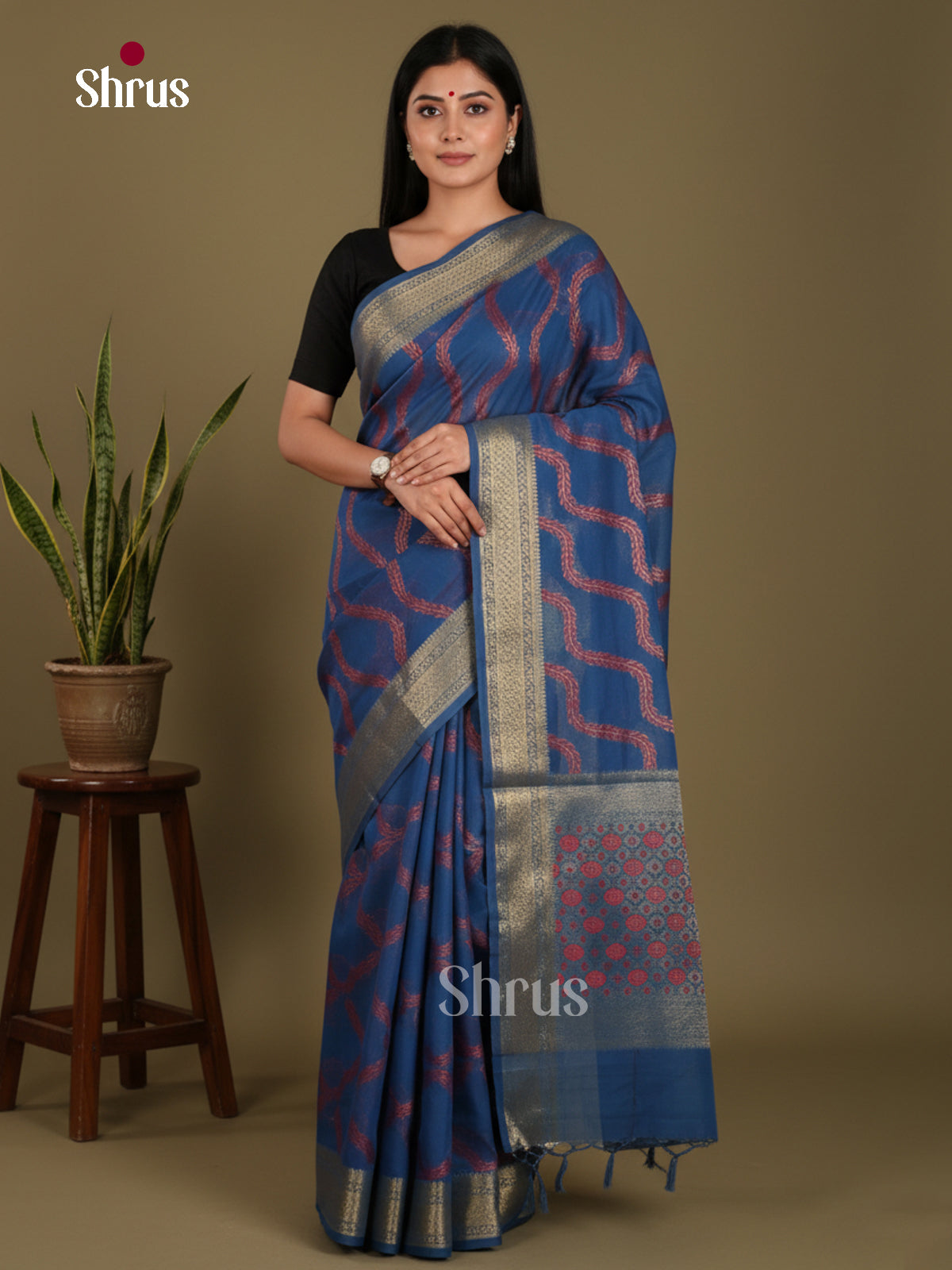 Blue - Semi Georgette Saree