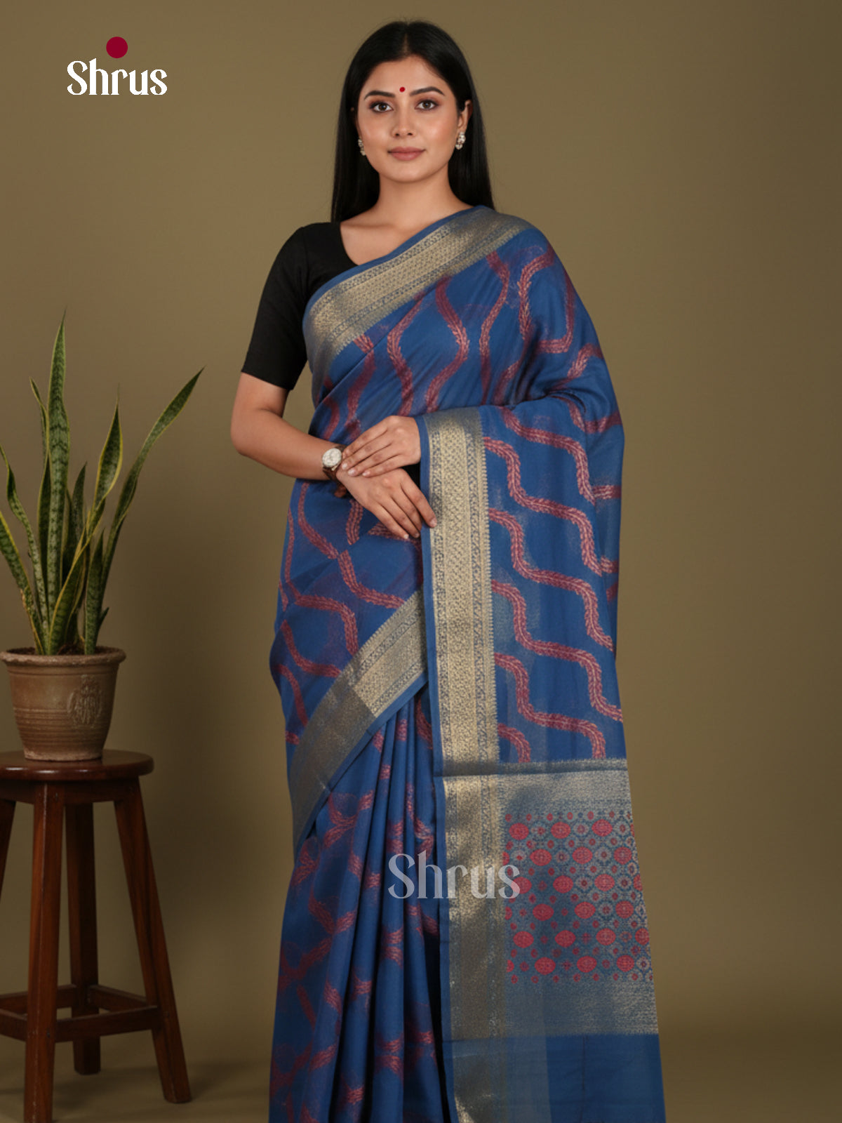 Blue - Semi Georgette Saree