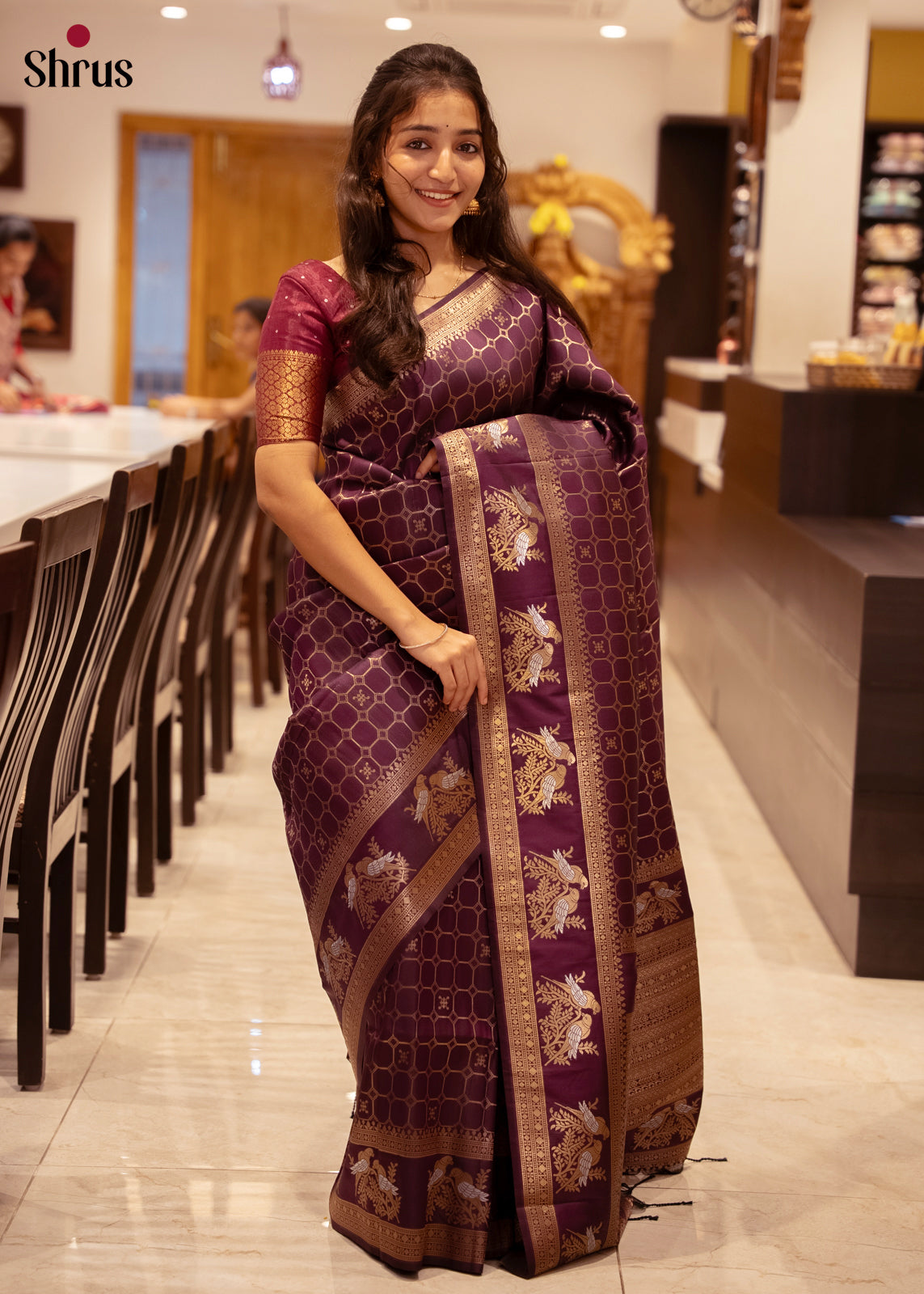 Violet - Semi Softsilk Saree