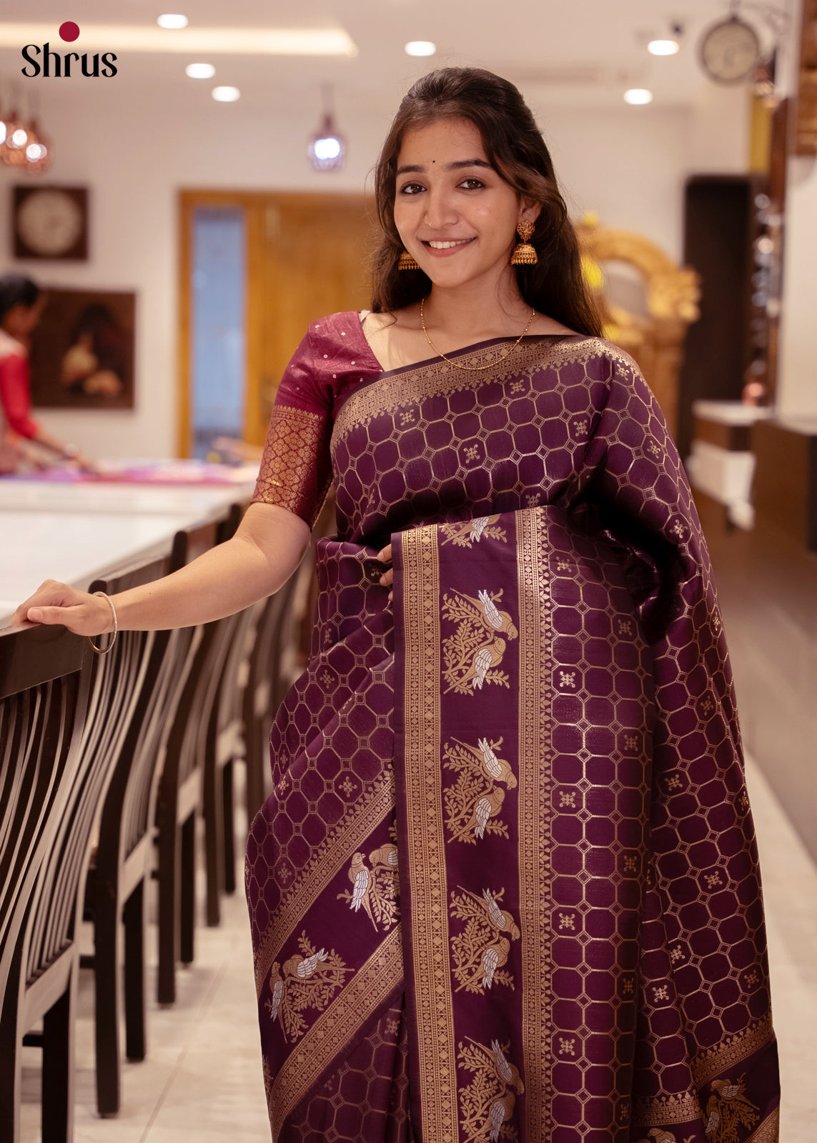 Violet - Semi Softsilk Saree