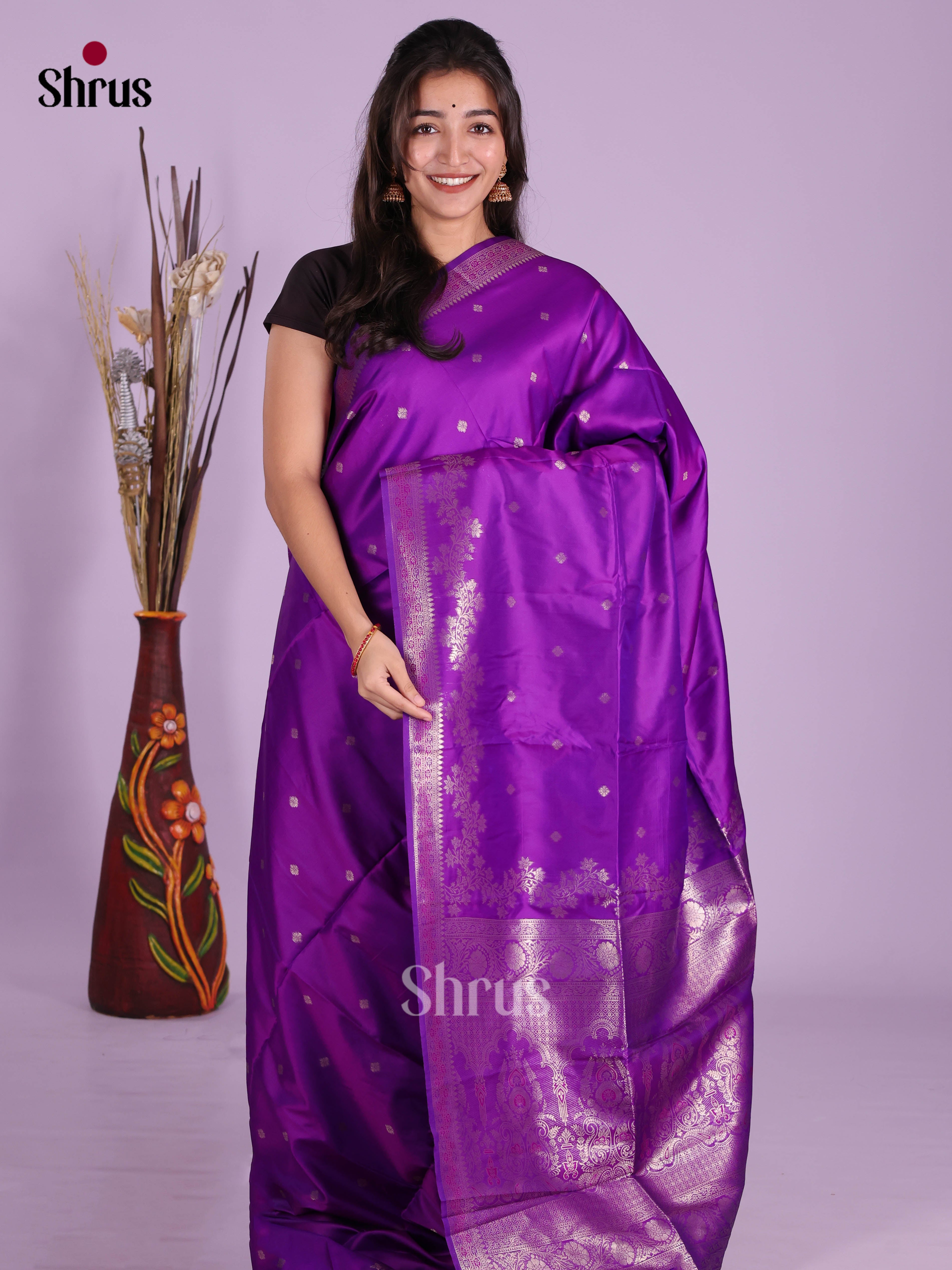 Violet - Semi Softsilk Saree