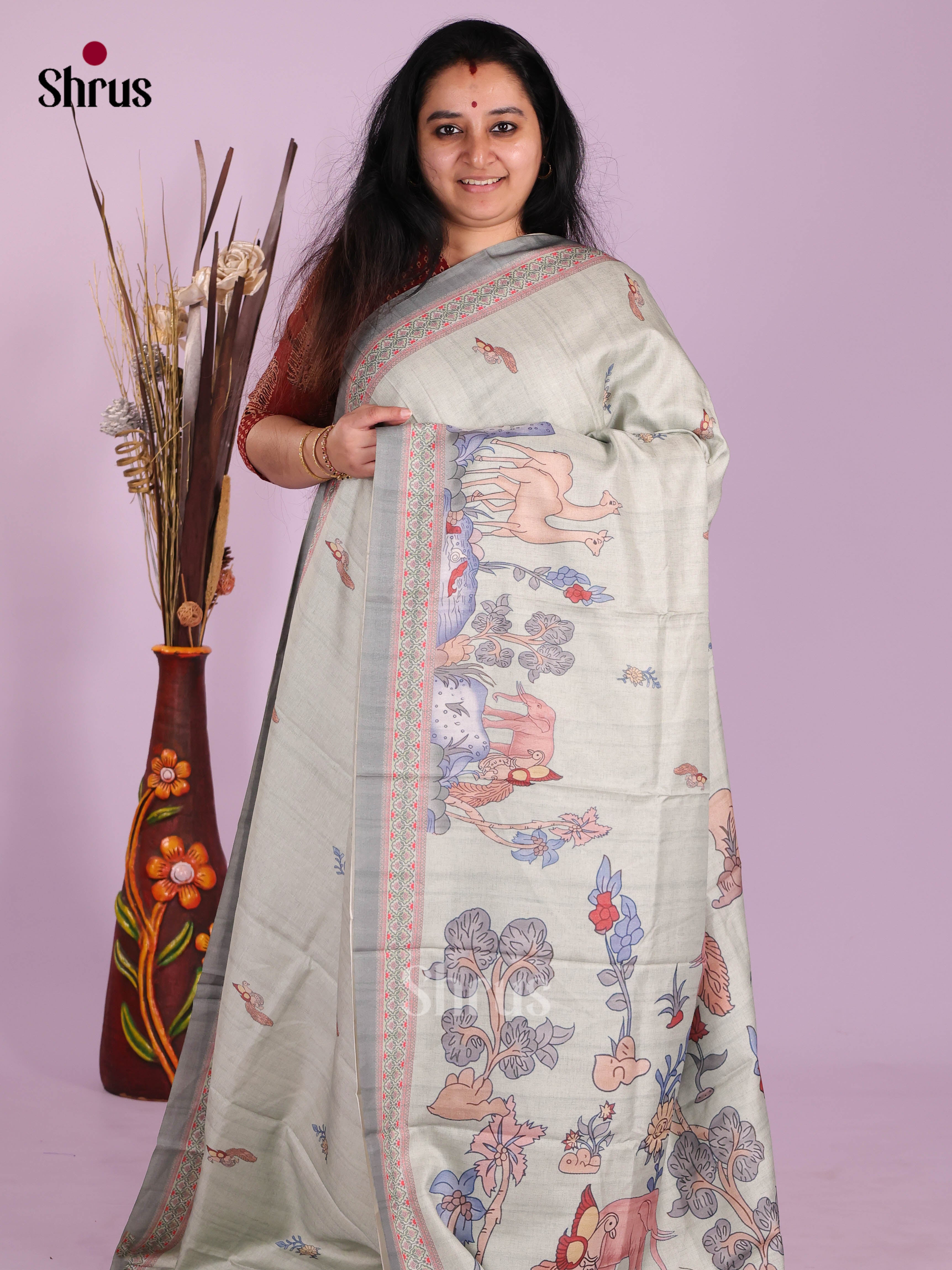 DJS22179 - Butter silk Saree - Shop on Shrus.com