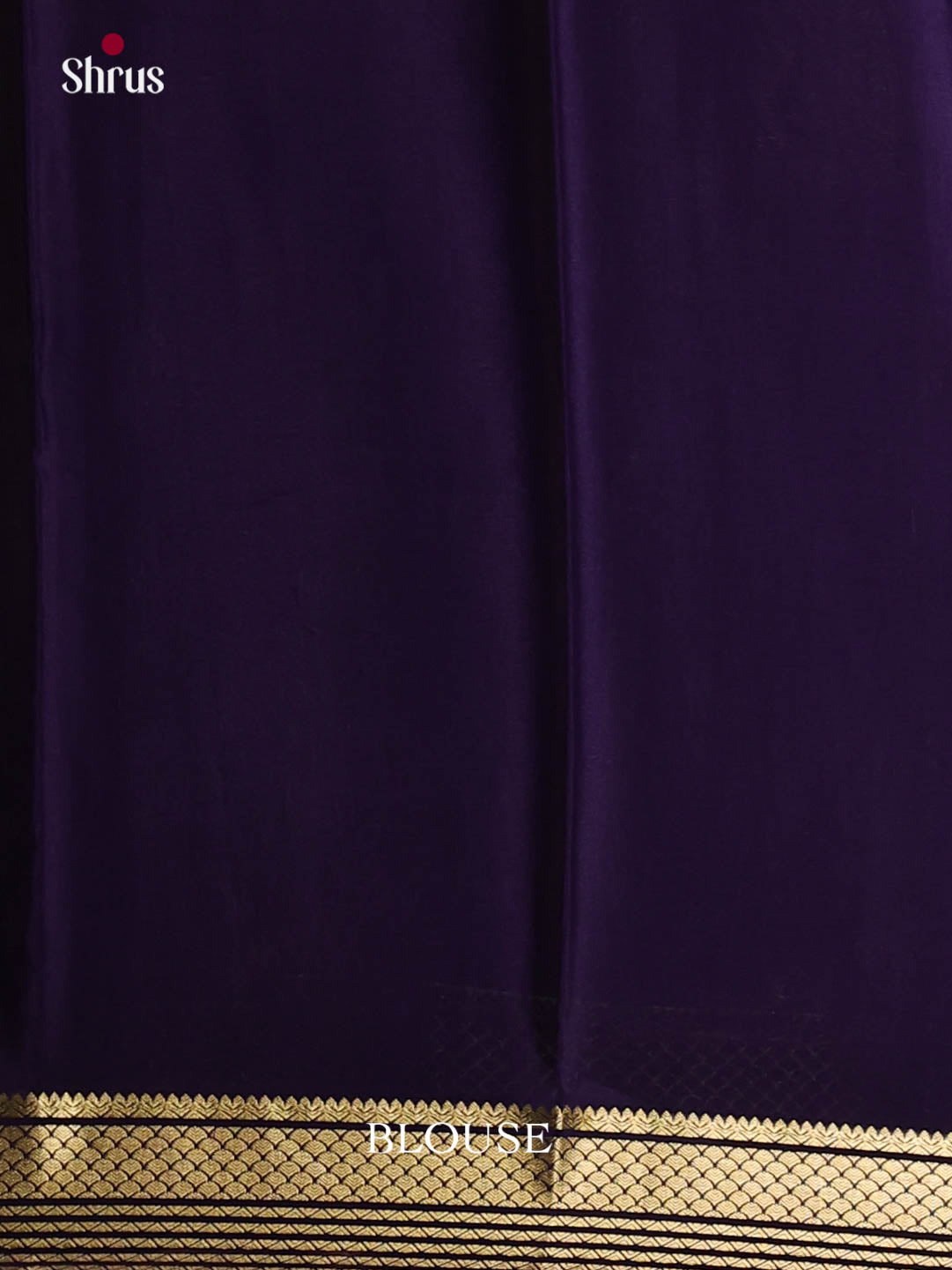 Majestic Purple & Blue Mysore Silk Saree with contrast zari border