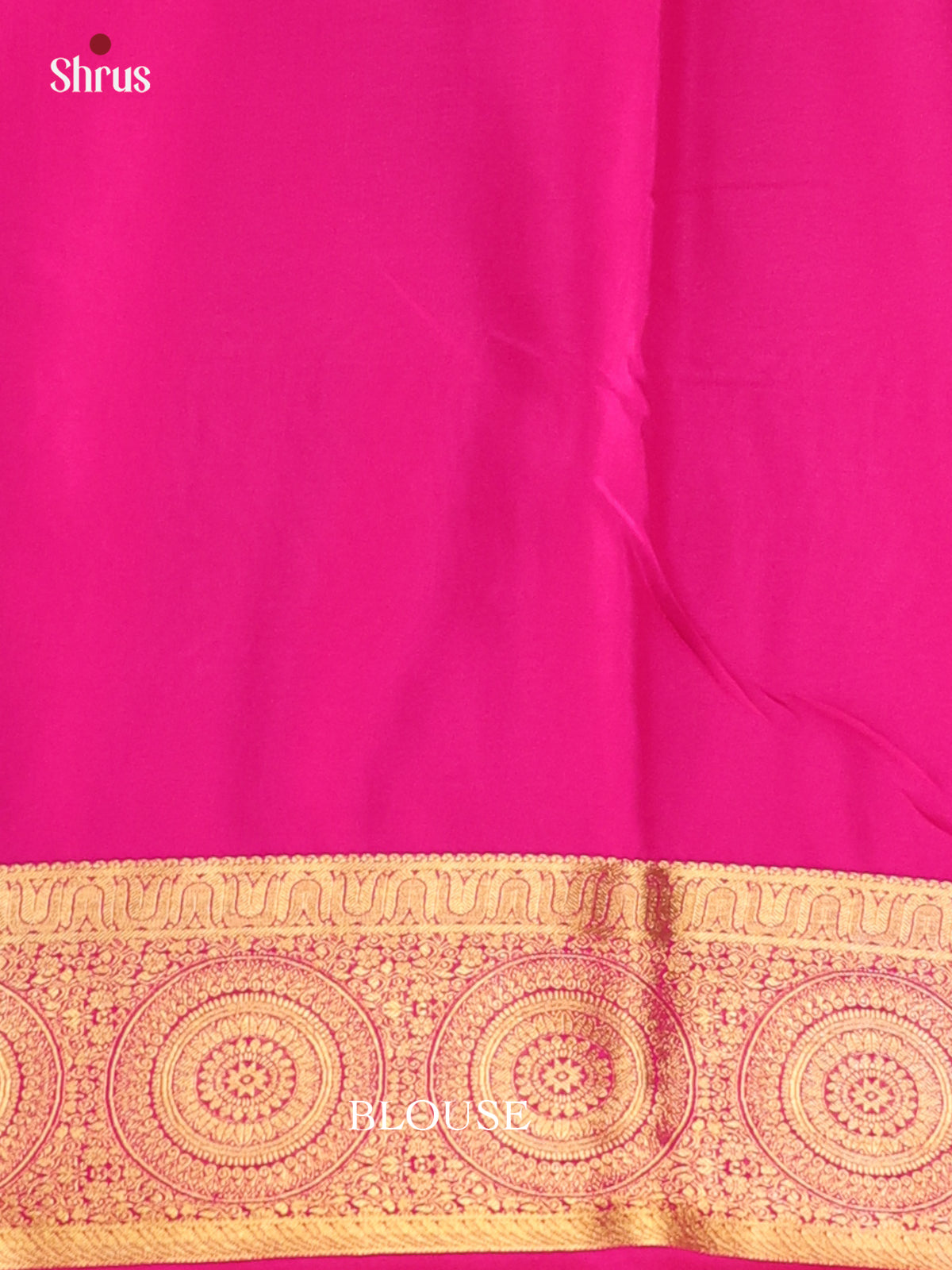 Cream & Pink - Semi Mysoresilk Saree