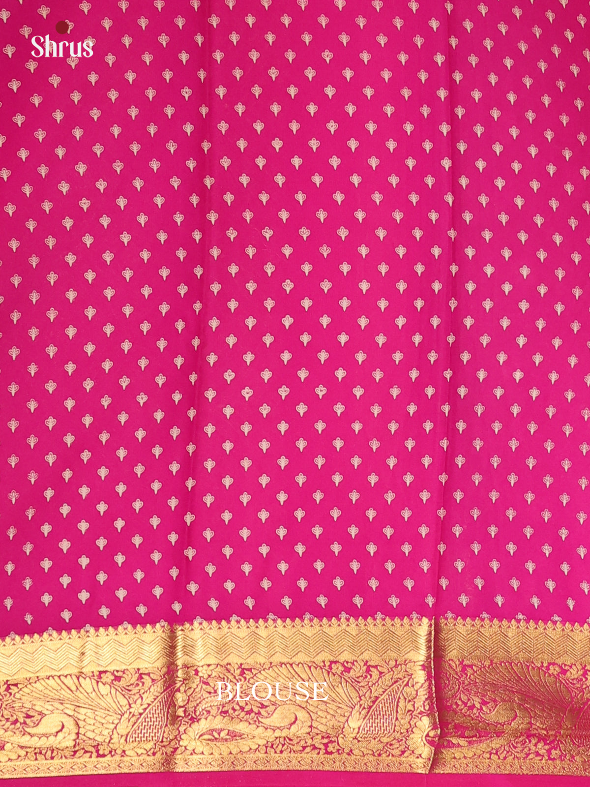 Light Green & Pink- Semi Mysoresilk Saree