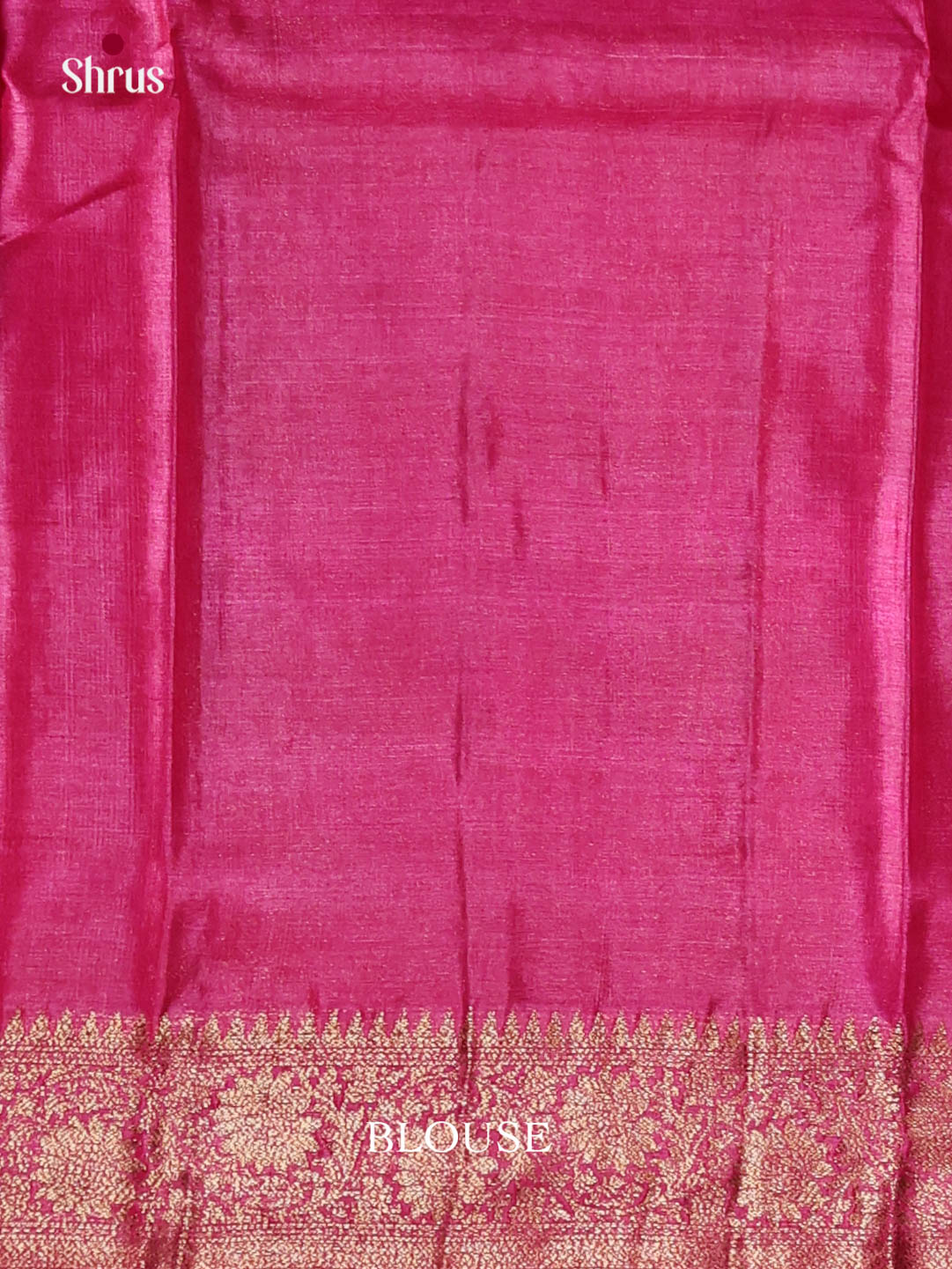 Classic Teal Blue Handloom Tussar Saree With Floral Vines & Pink Pallu