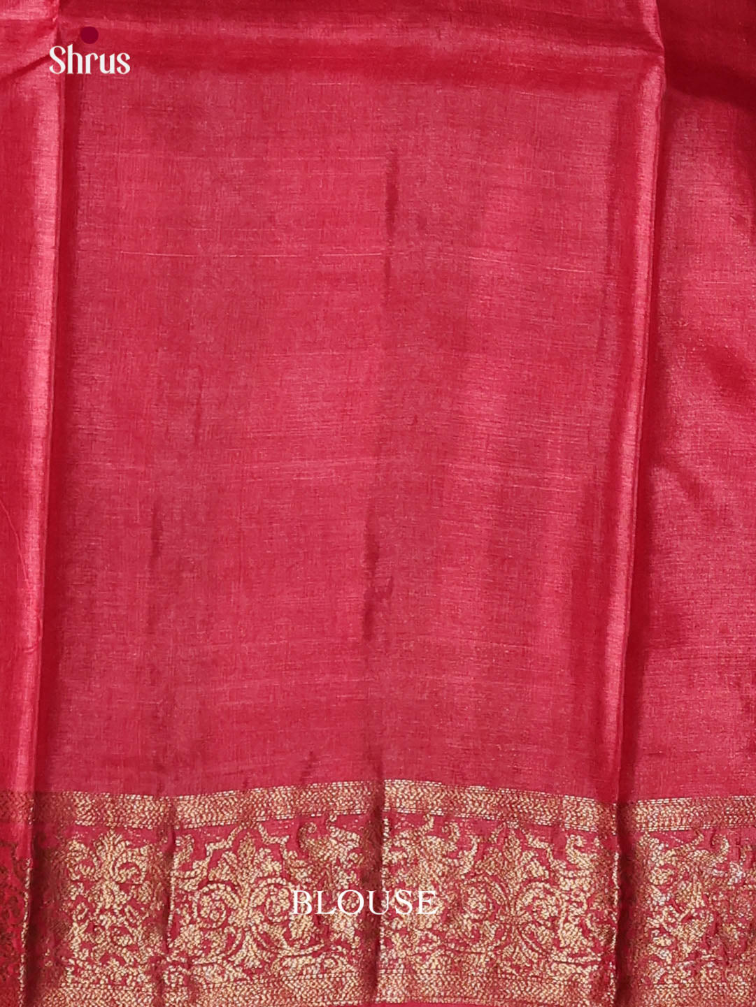 Regal Blue Handloom Tussar Saree With Floral Motifs & Red Zari Pallu