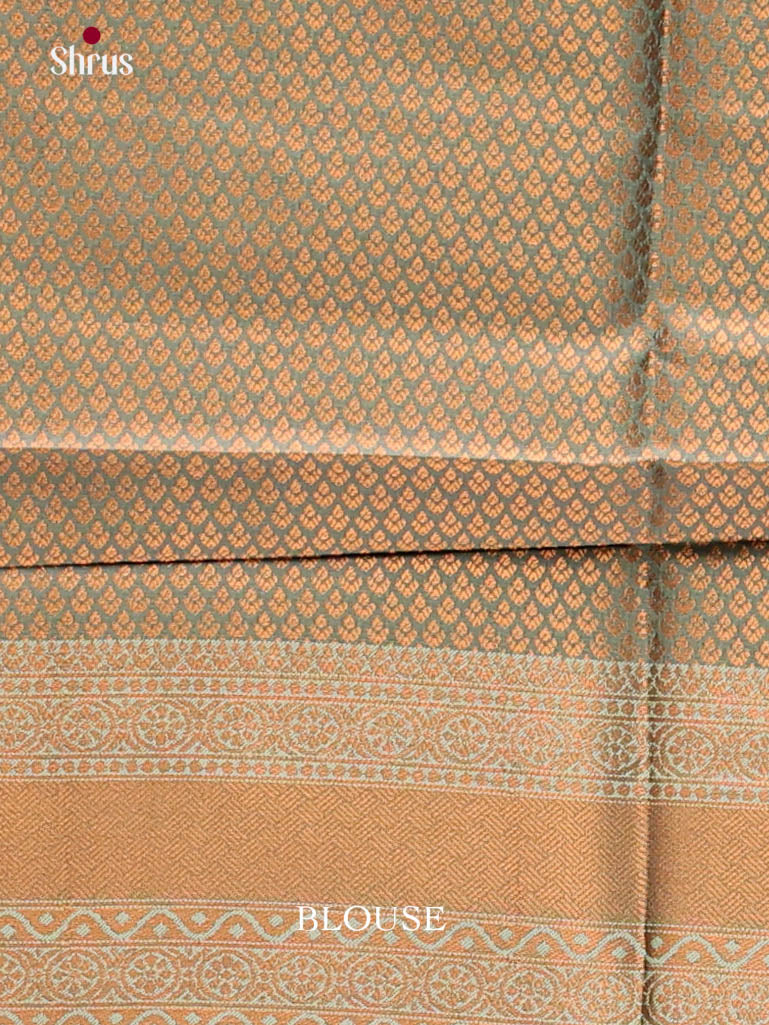 Dark Green & Grey Green- Semi Softsilk Saree