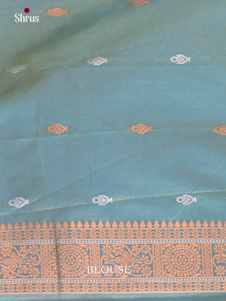 Orange & Green - Semi Softsilk Saree