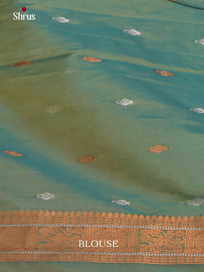 Brick & Green- Semi Softsilk Saree