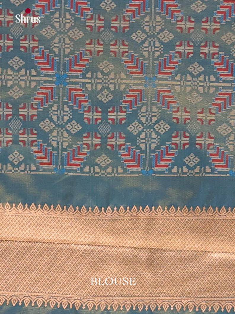 Brick & Blue - Semi Softsilk Saree