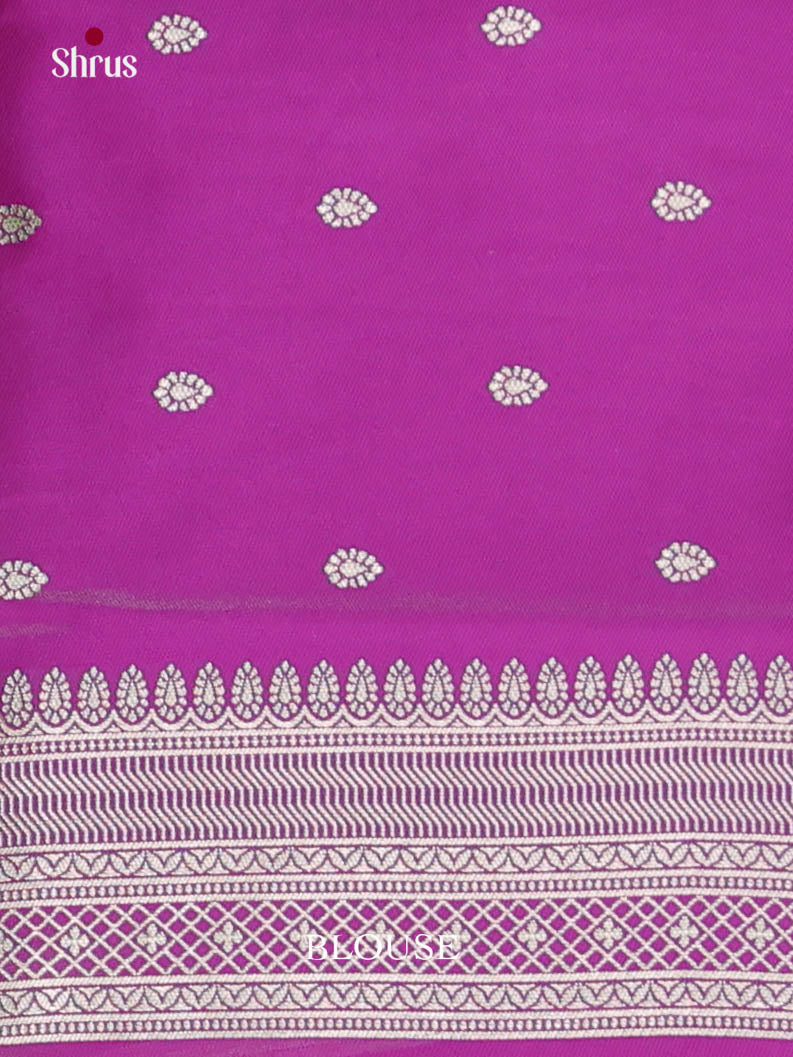 Green & Purple - Semi Softsilk Saree