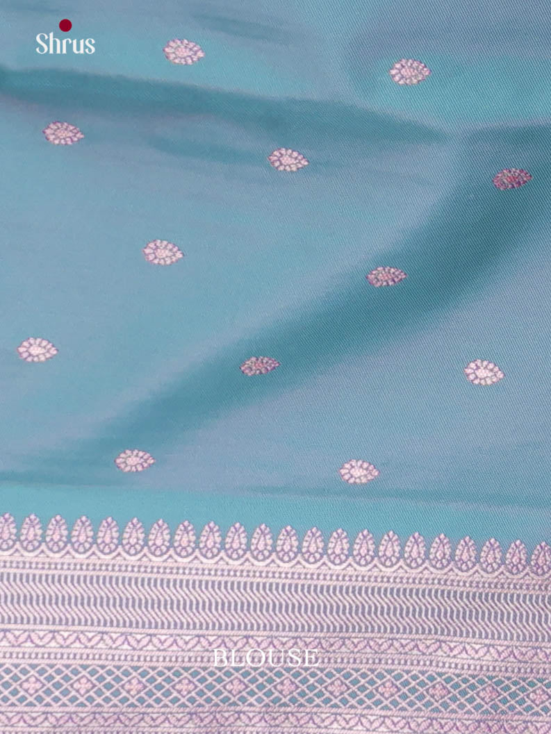 Purple & Green- Semi Softsilk Saree