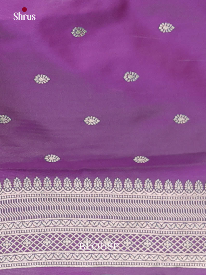 Green & Purple - Semi Softsilk Saree