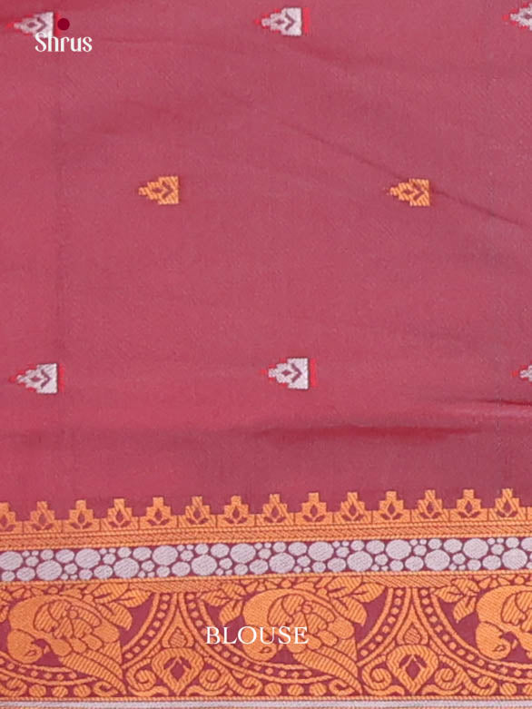 Green & Maroon - Semi Softsilk Saree