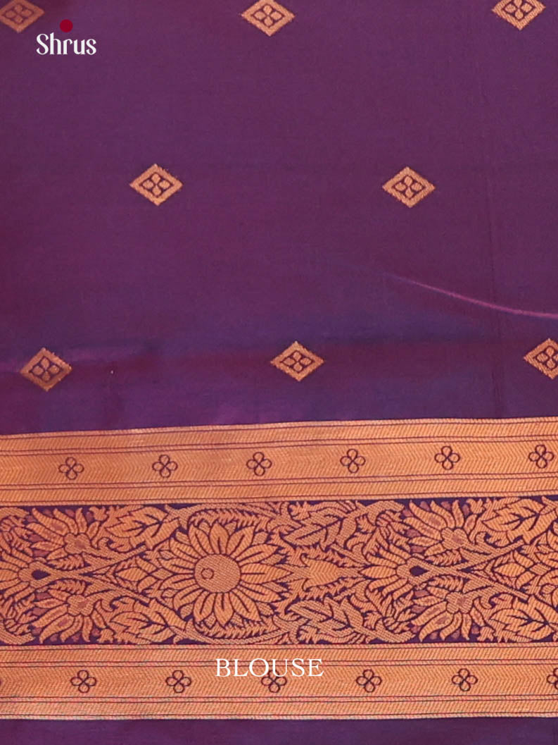 Pink & Purple - Semi Softsilk Saree