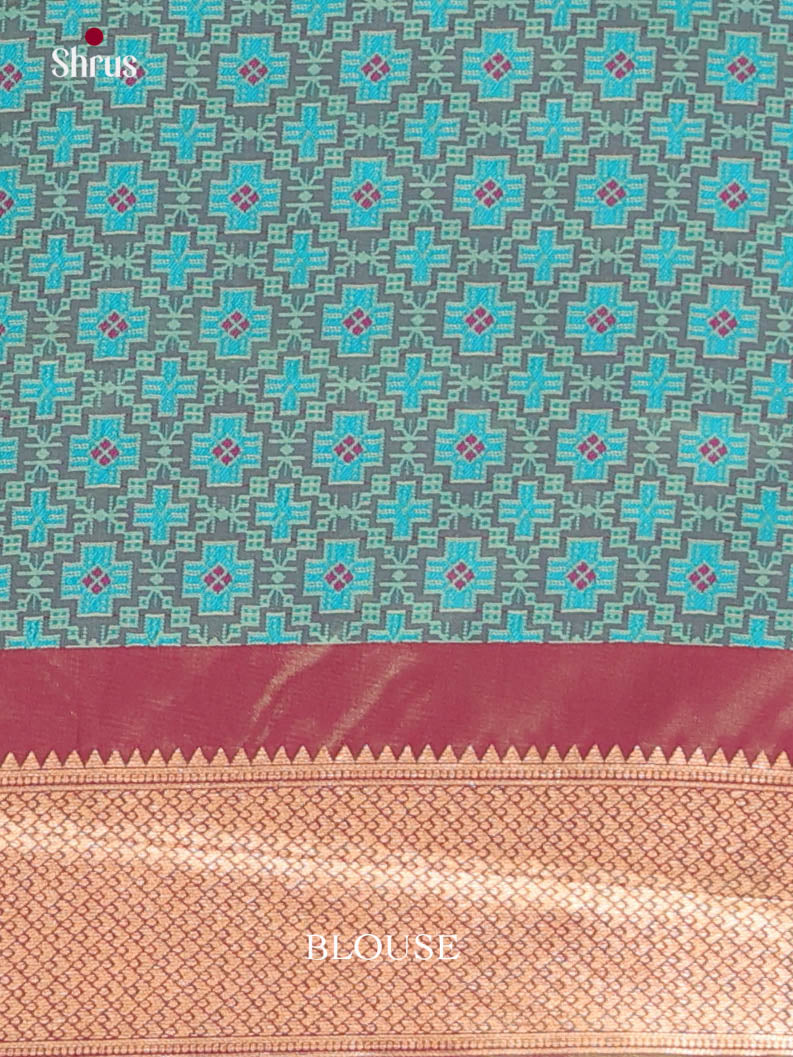 Green & Maroon - Semi Softsilk Saree