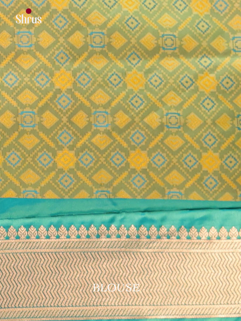 Lime Green & Green - Semi Softsilk Saree