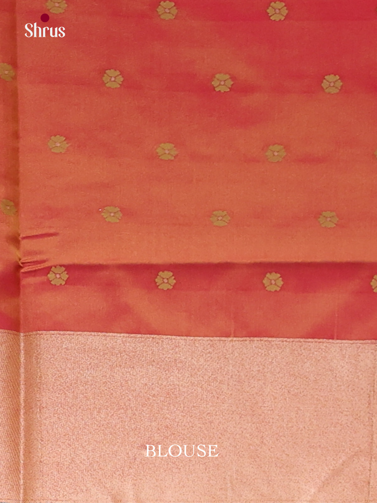Green & Orange - Semi Softsilk Saree