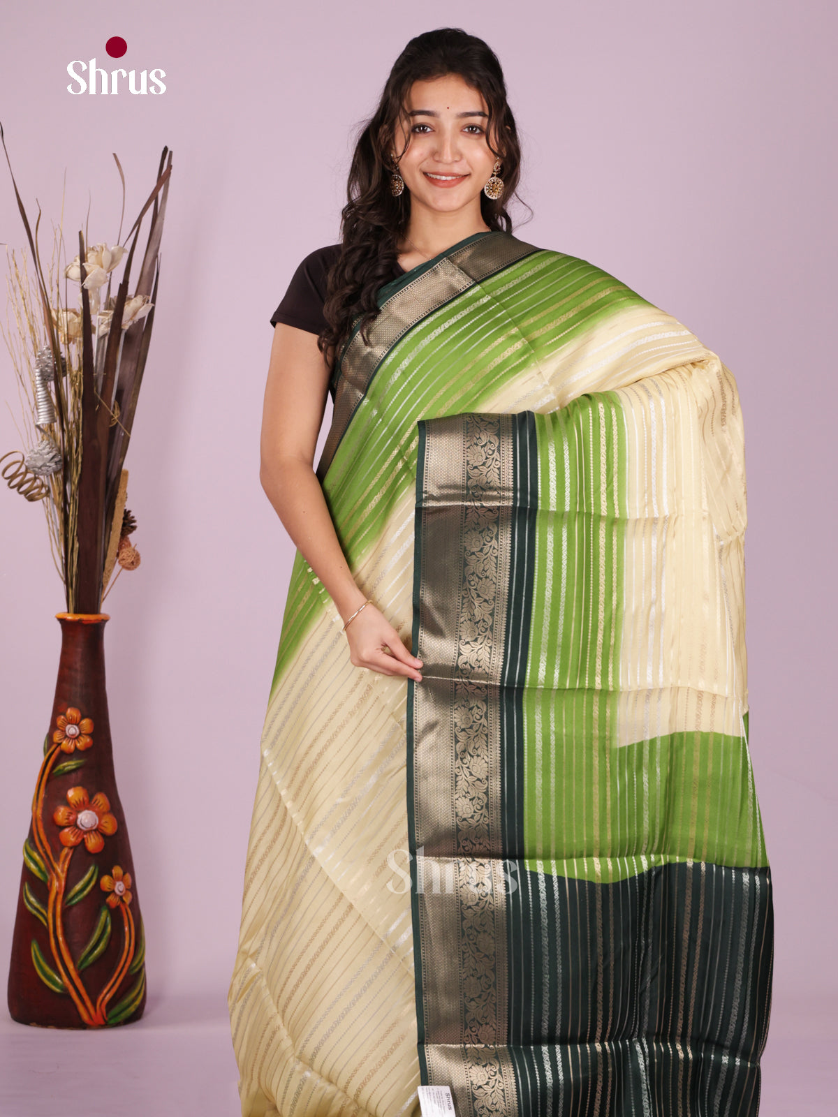 DJS24005 - Semi Mysoresilk Saree - Shop on Shrus.com