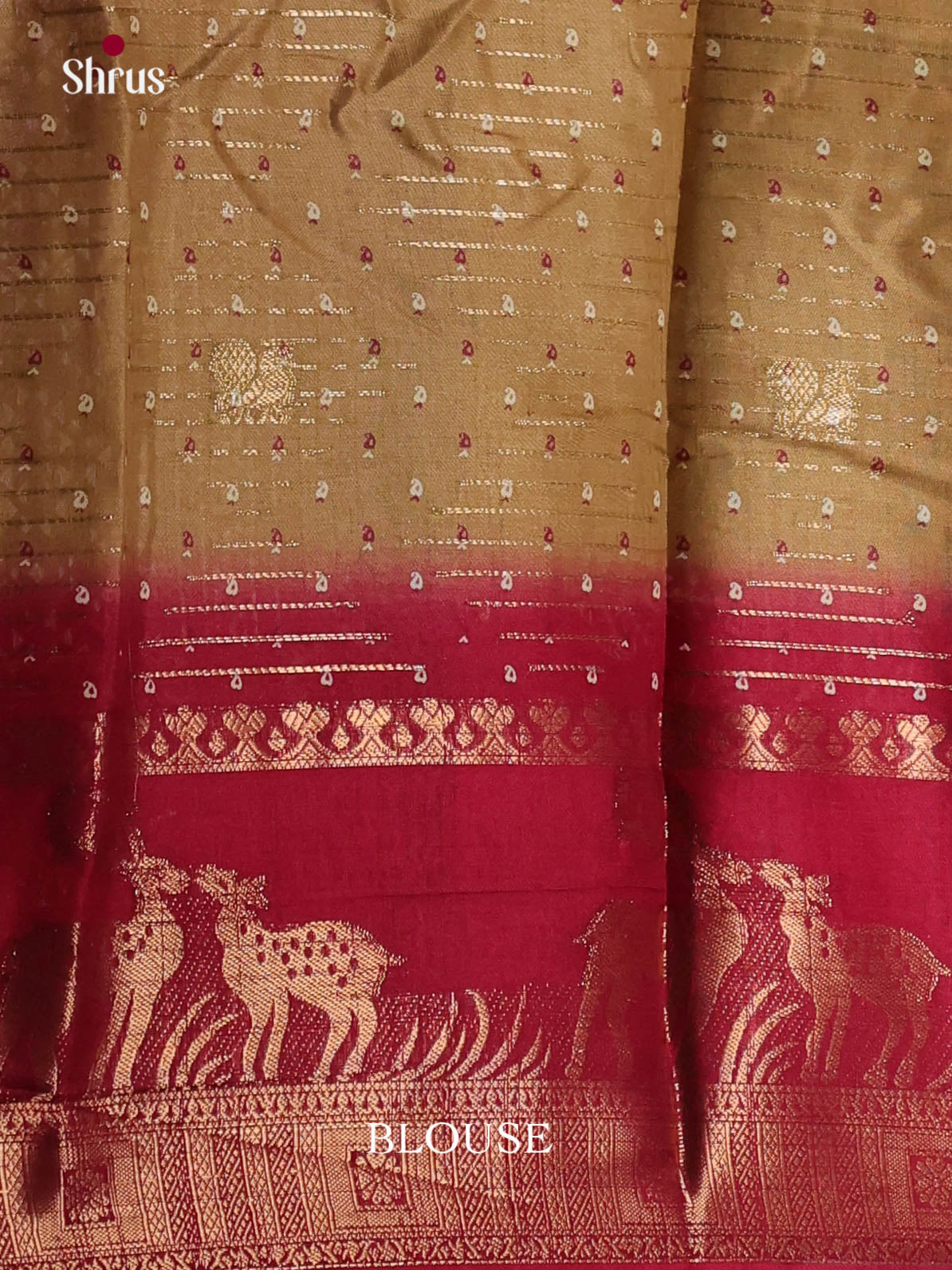 Chutney Green & Maroon - Semi Dola silk Saree