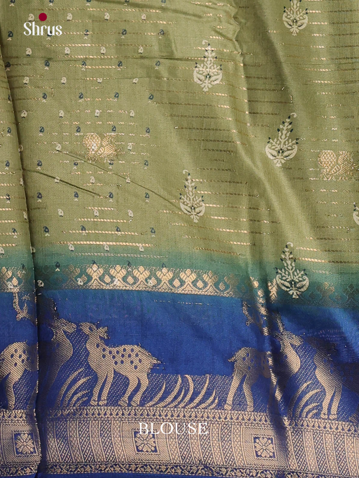 Green & Blue - Semi Dola silk Saree