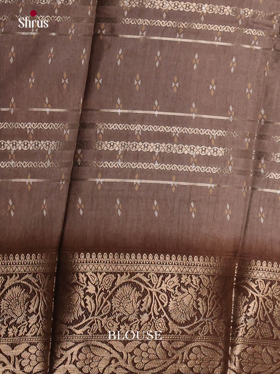 Grey & Brown - Semi Dola silk Saree