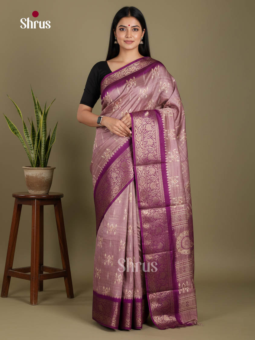 Lavender & Violet - Semi Dola silk Saree