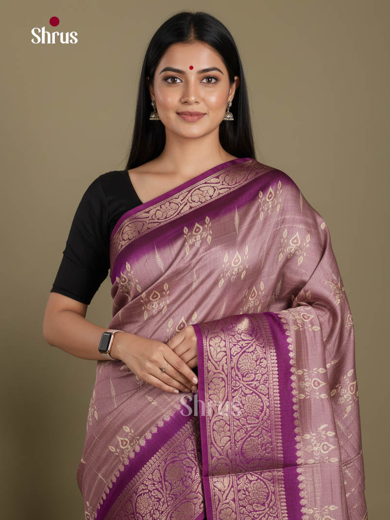 Lavender & Violet - Semi Dola silk Saree