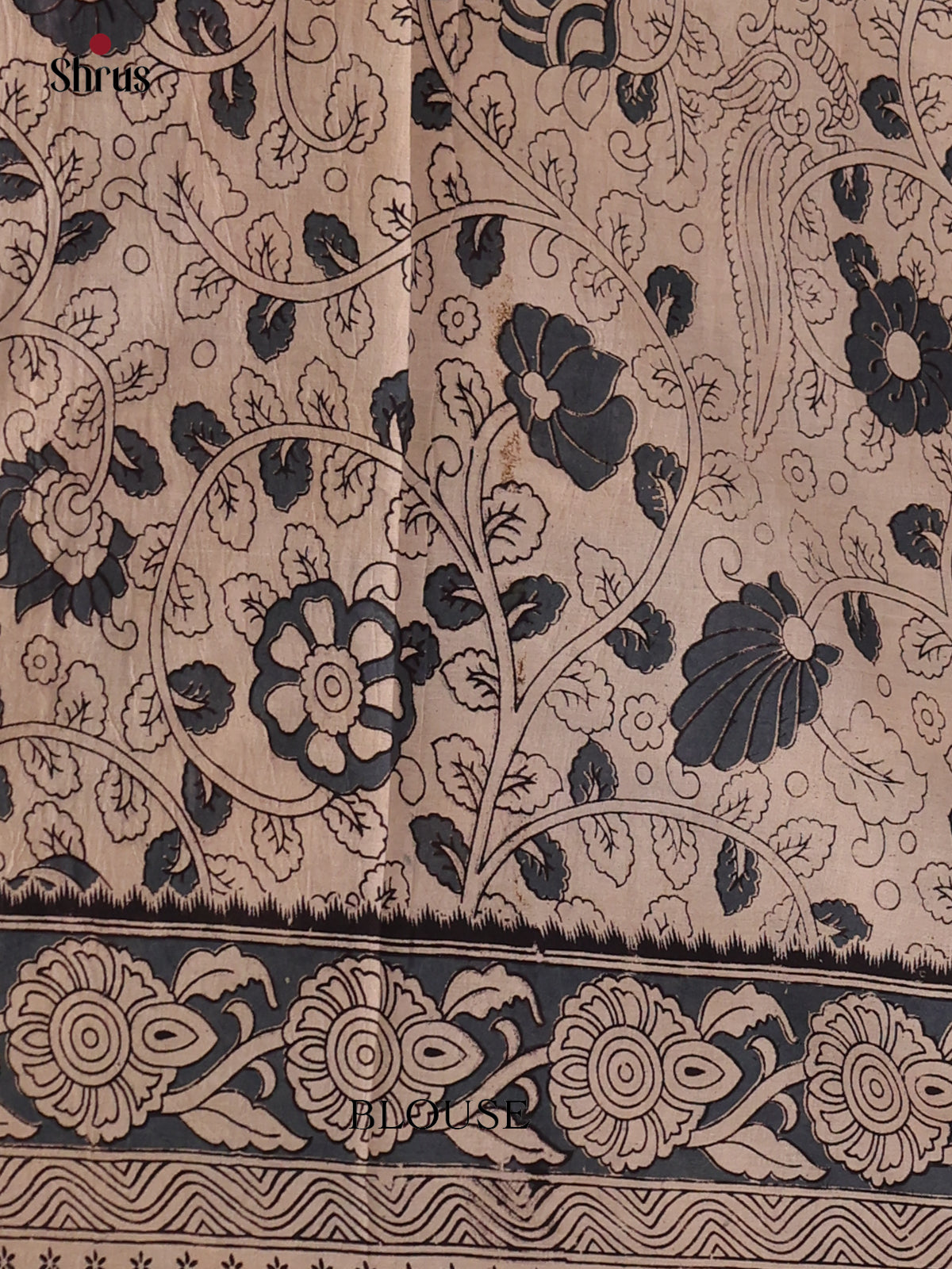 Mehandi & Grey - kalamkari-cotton Saree