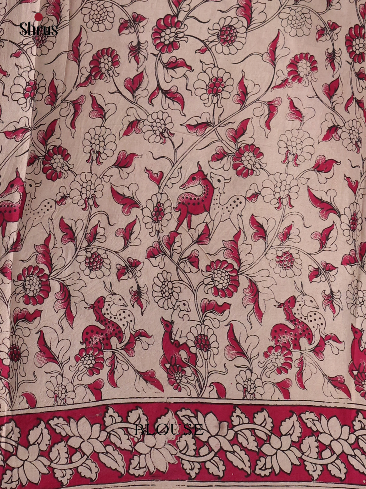 Cream & Pink - kalamkari-cotton Saree
