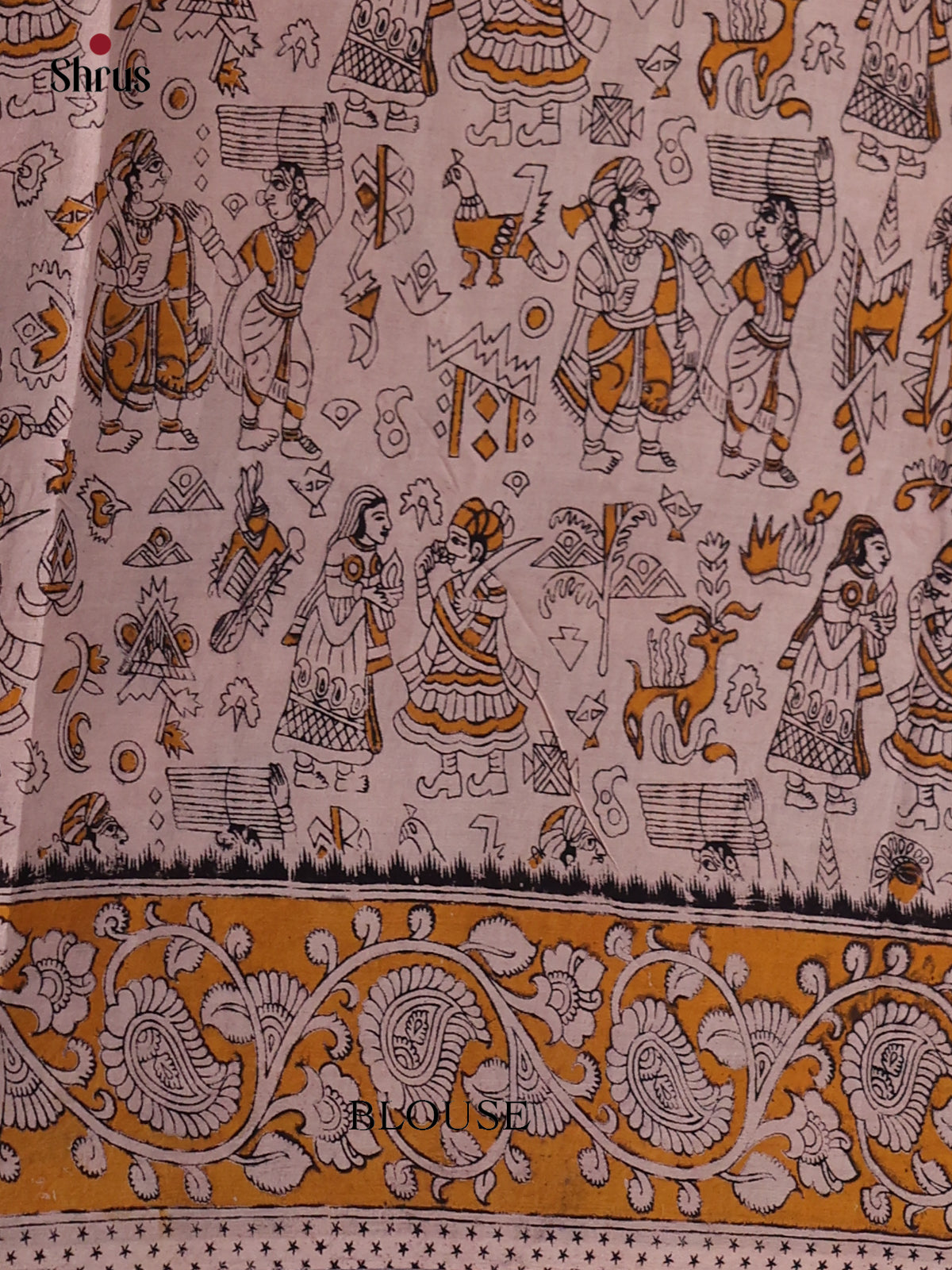 Red & Blue - kalamkari-cotton Saree