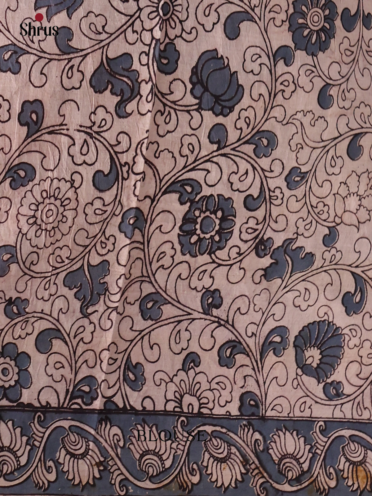 Mehandi & Grey - kalamkari-cotton Saree