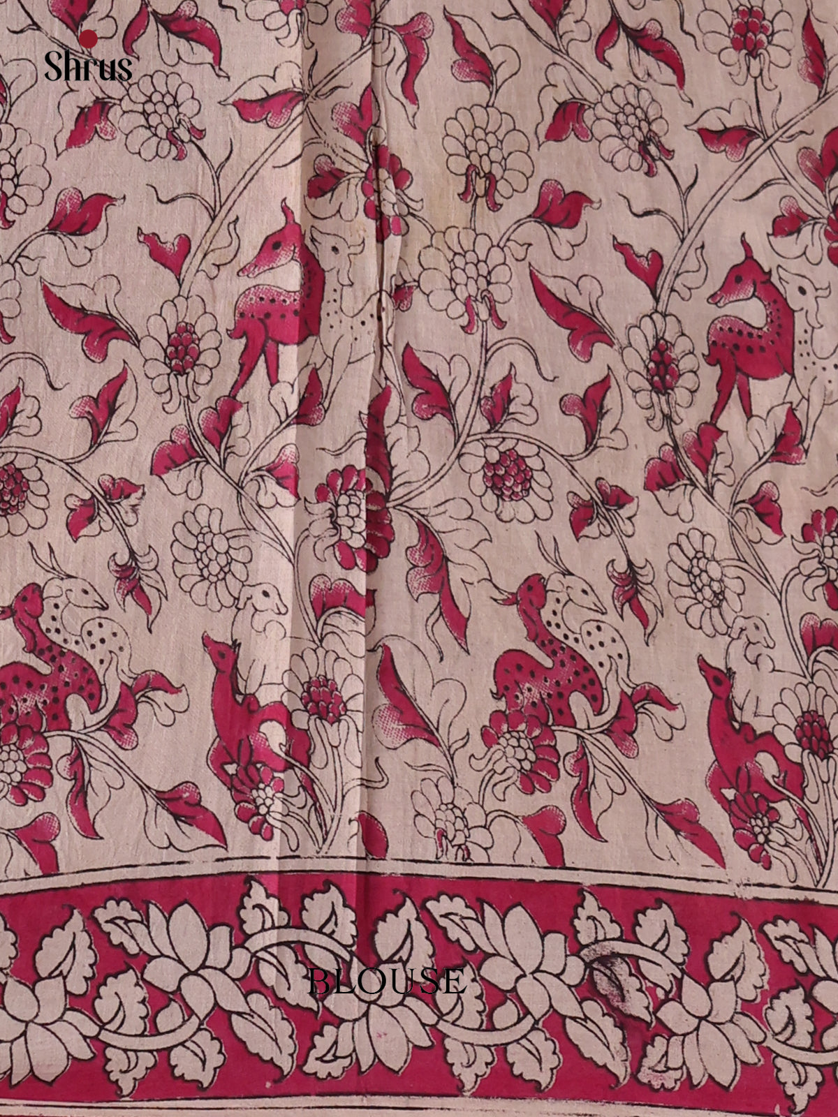 Dark Mustard & Pink - kalamkari-cotton Saree