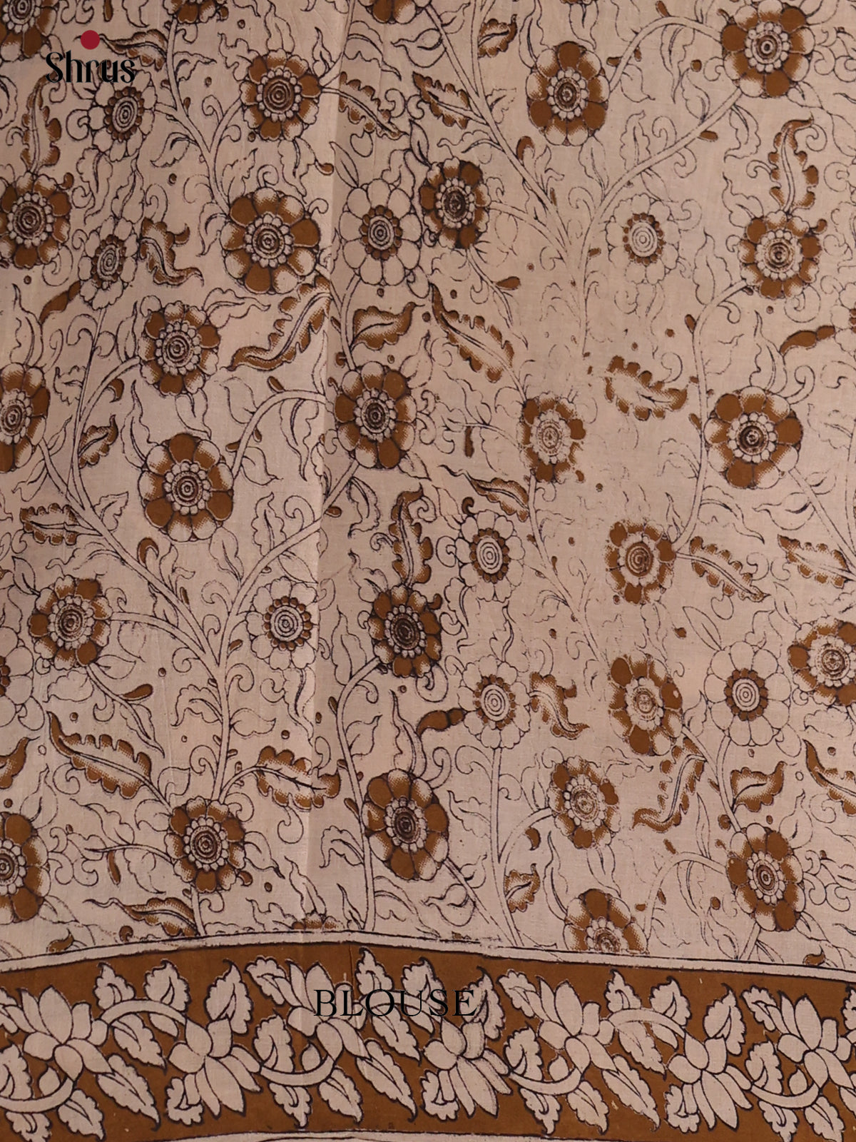 Grey & Cream- kalamkari-cotton Saree