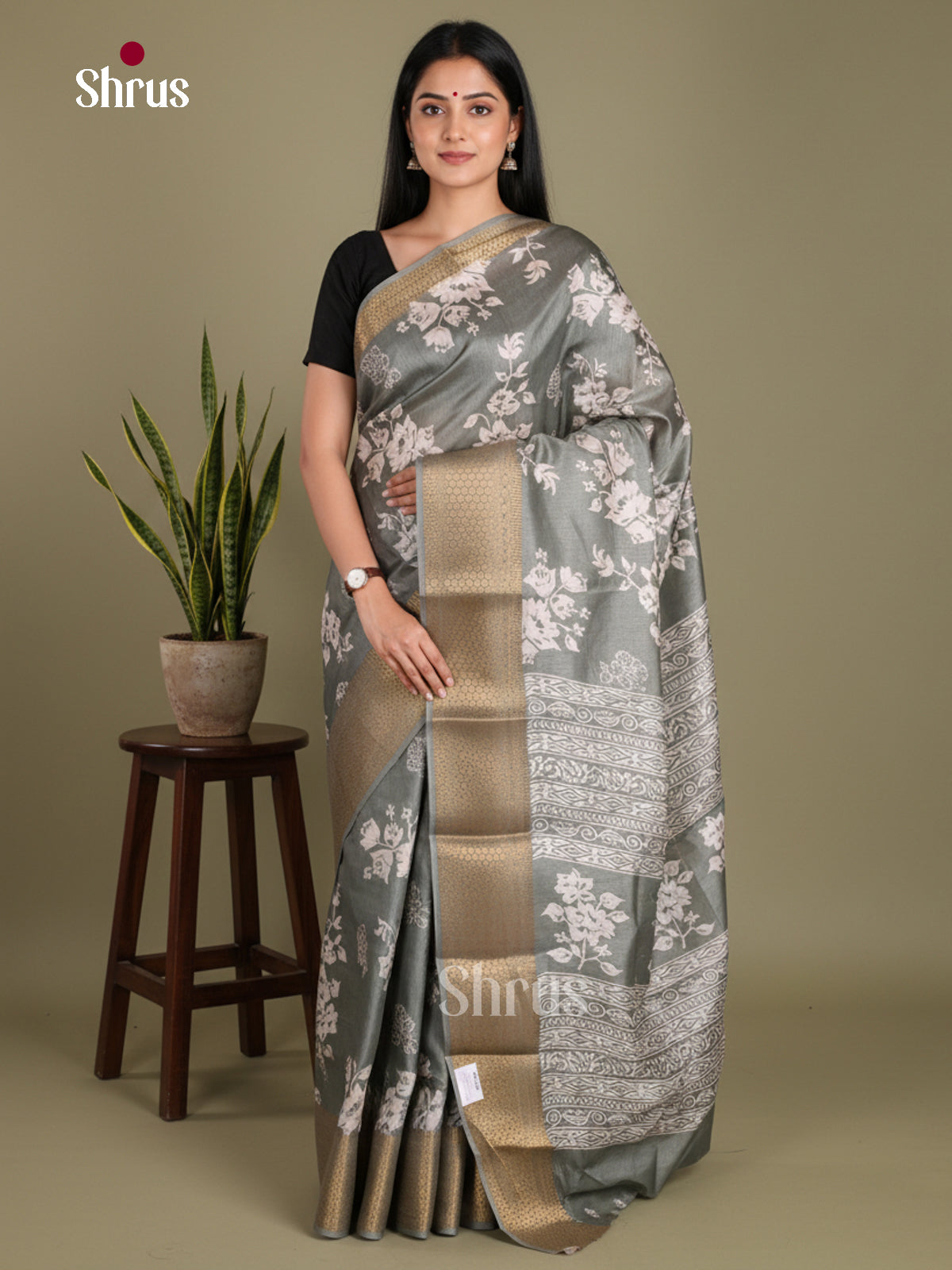 DJS24148 - Semi Crepe Saree - Shop on Shrus.com